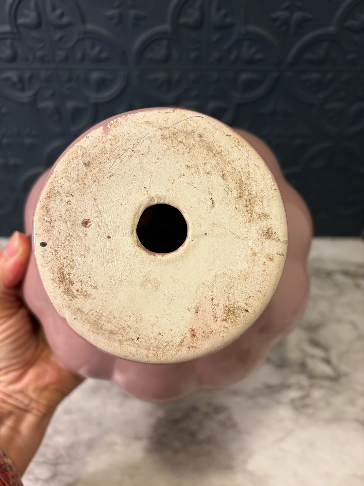 Blush Pink Pedestal Lotus Bowl