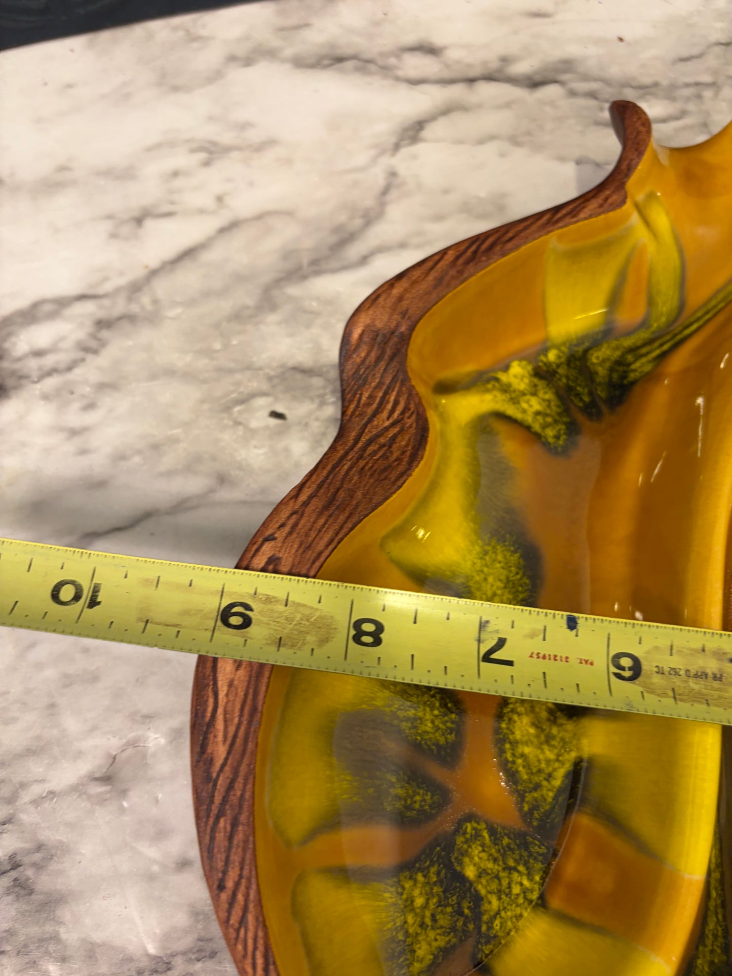 MCM Yellow/Orange Leaf Dish