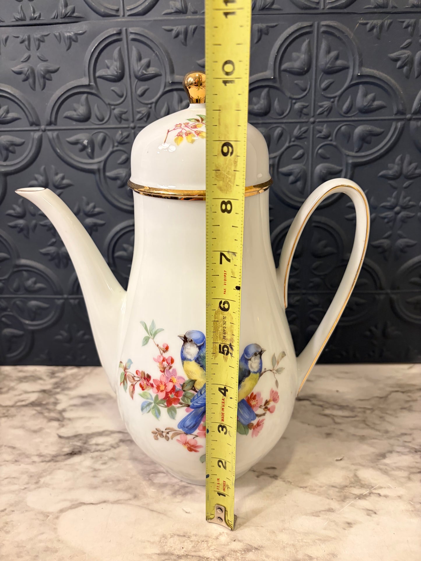Mottahedeh Coffee Pot with Birds
