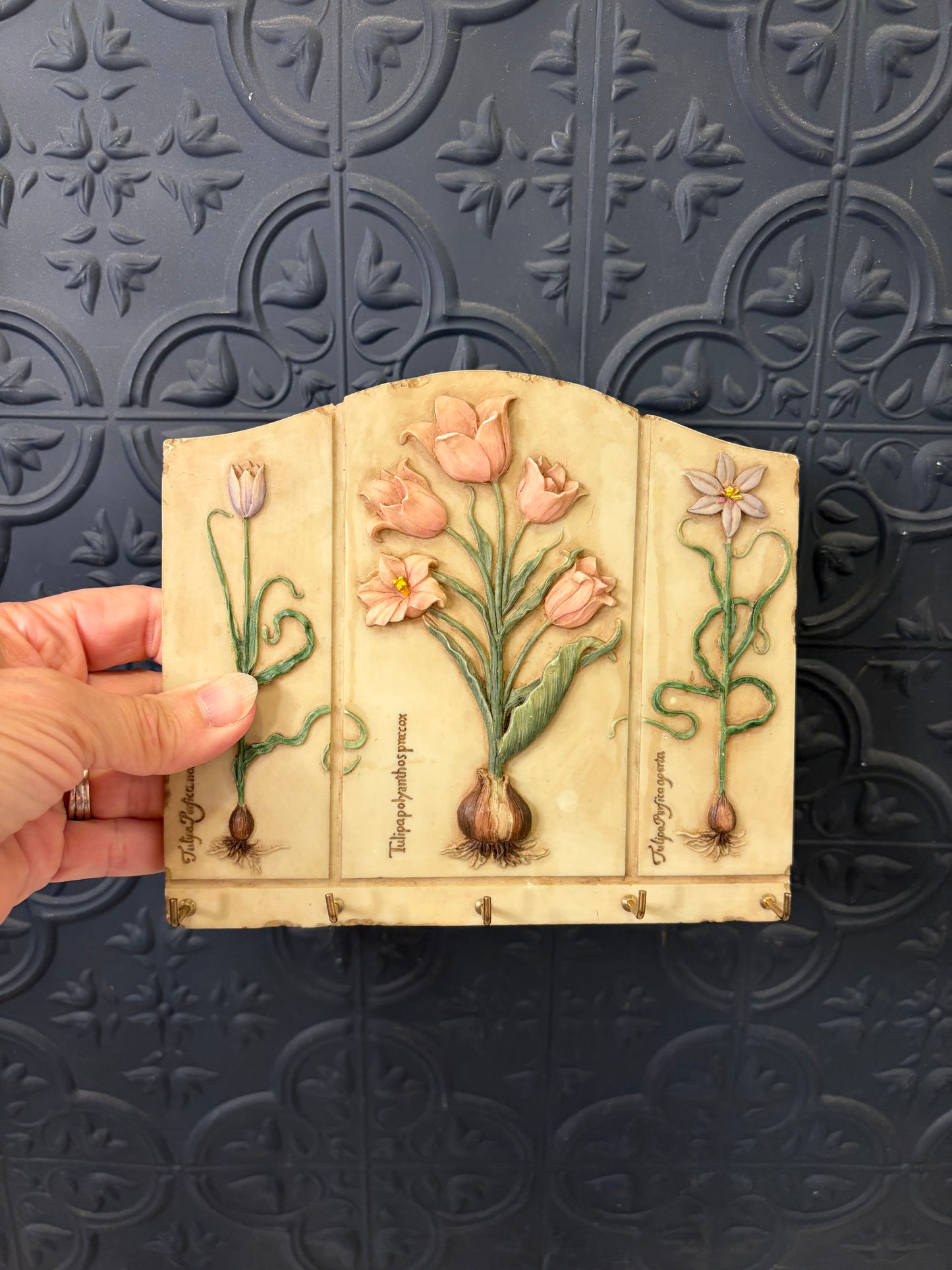 Floral Resin Key Holder