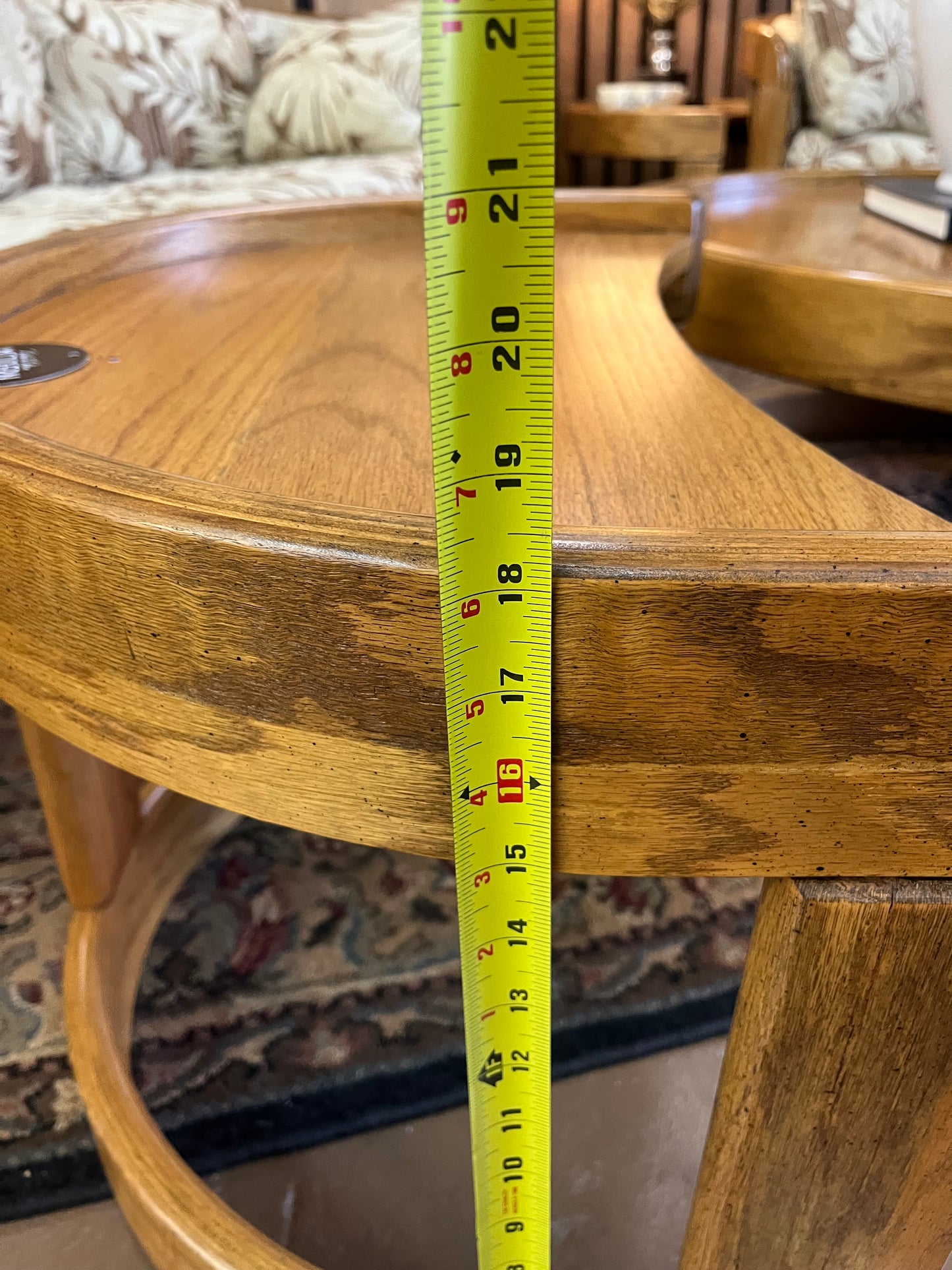 Half Moon Oak Bentwood Side Table