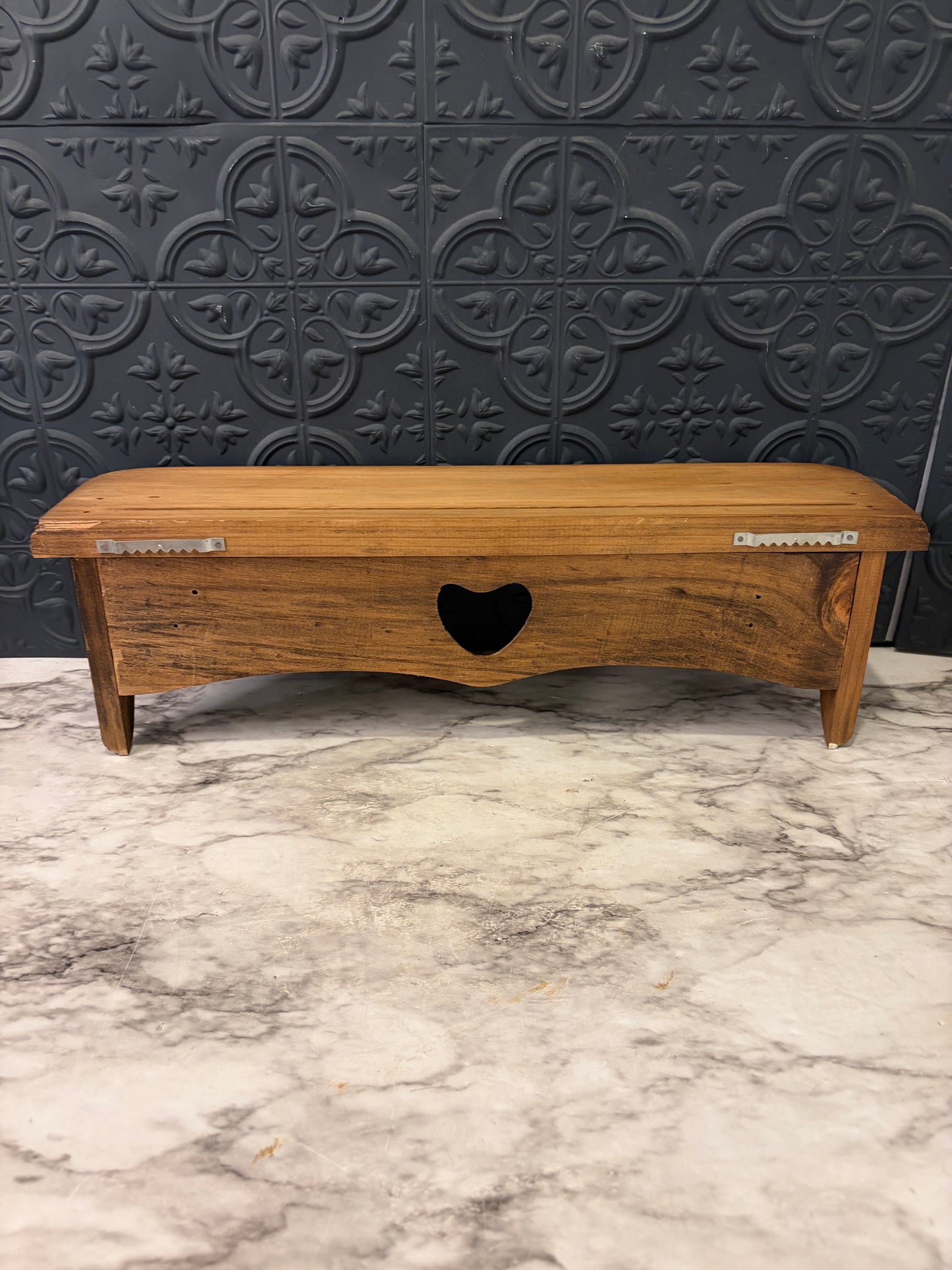 Wood Trinket Shelf With Heart Cutout 17.5"