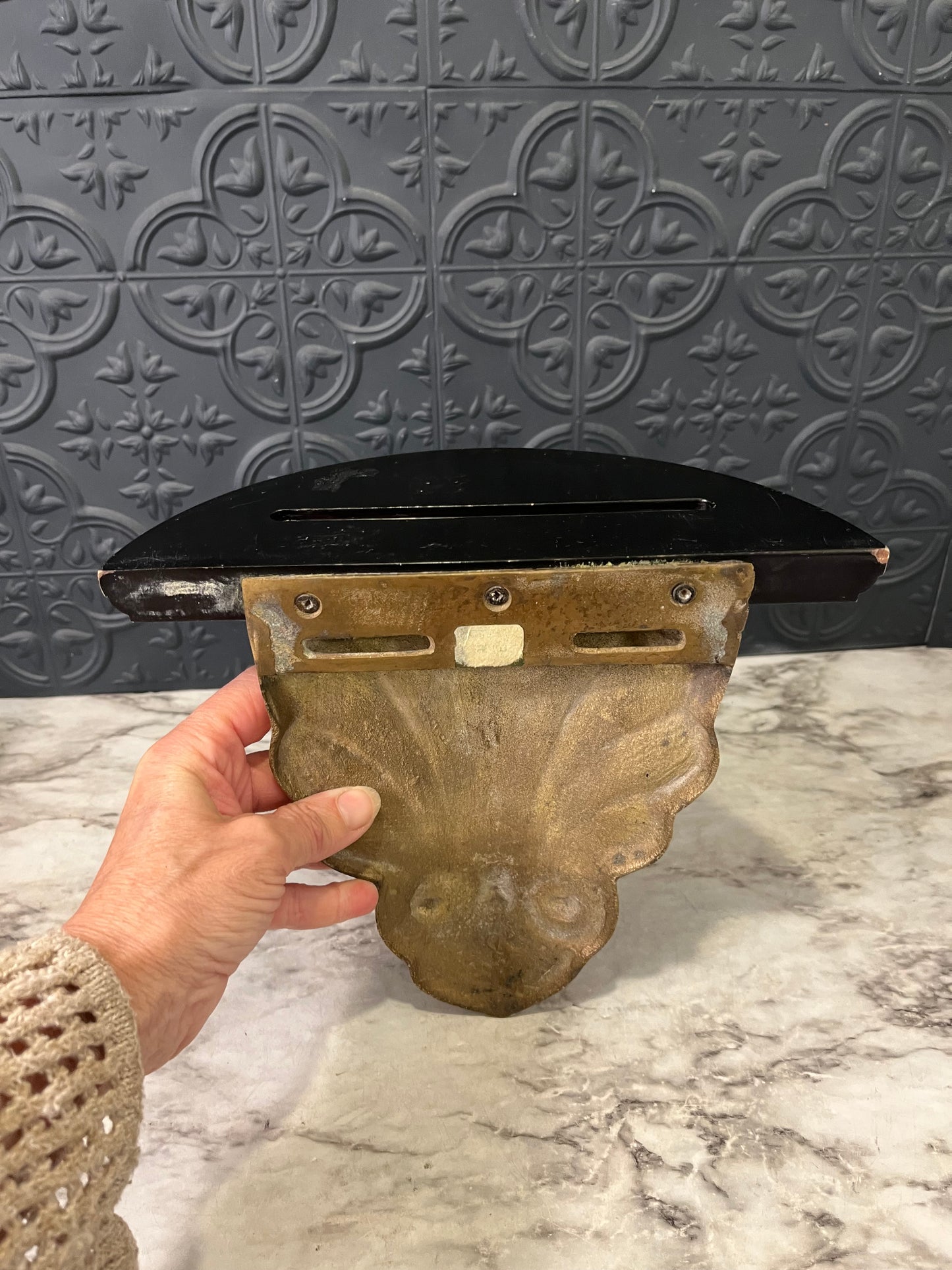 Brass and Black Wall Ledge