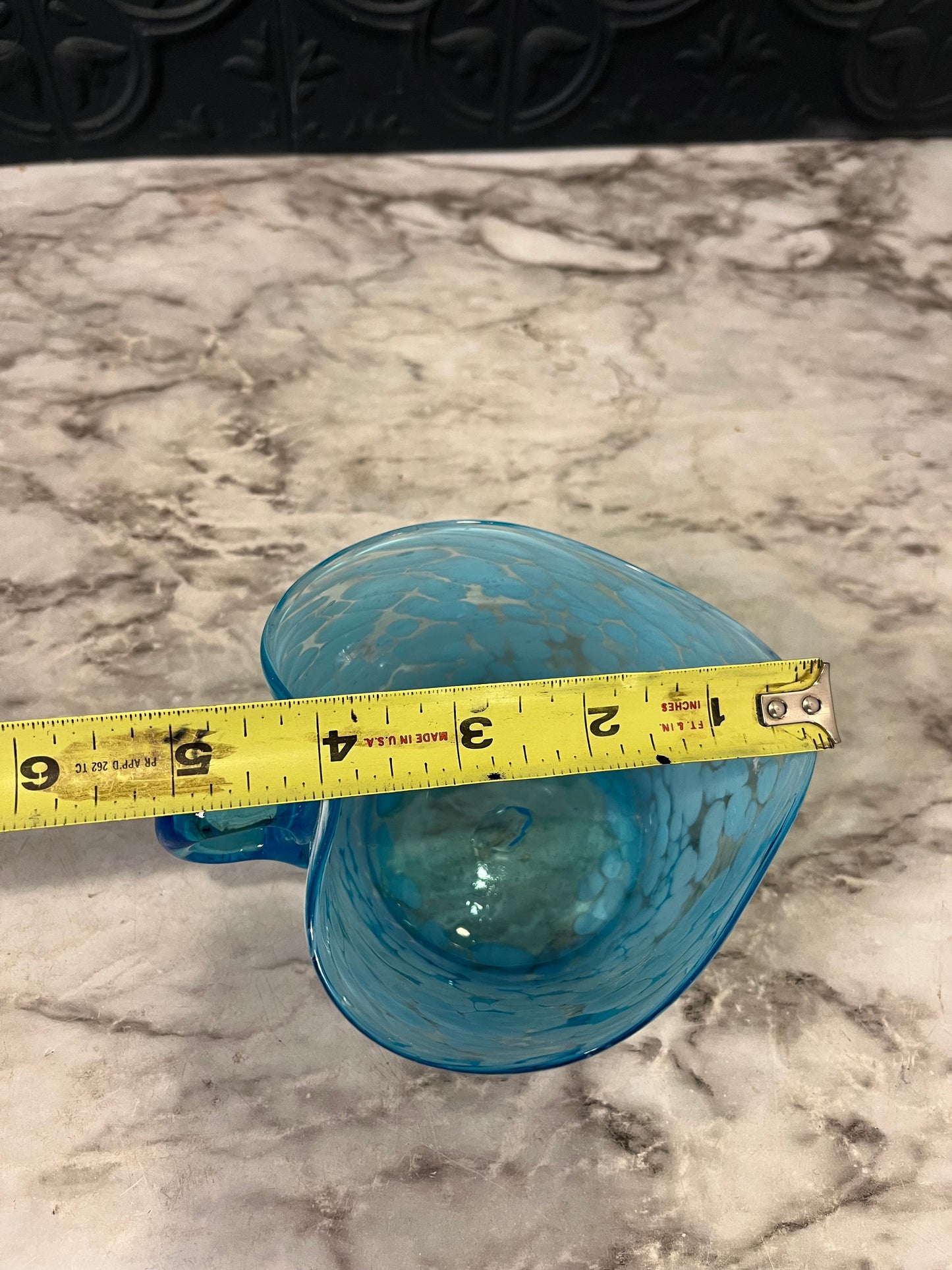 Blue Glass Leaf Shape Bowl