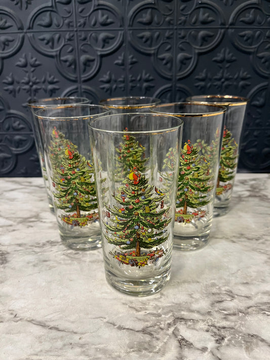 Spode Christmas Tree Glasses set of 6