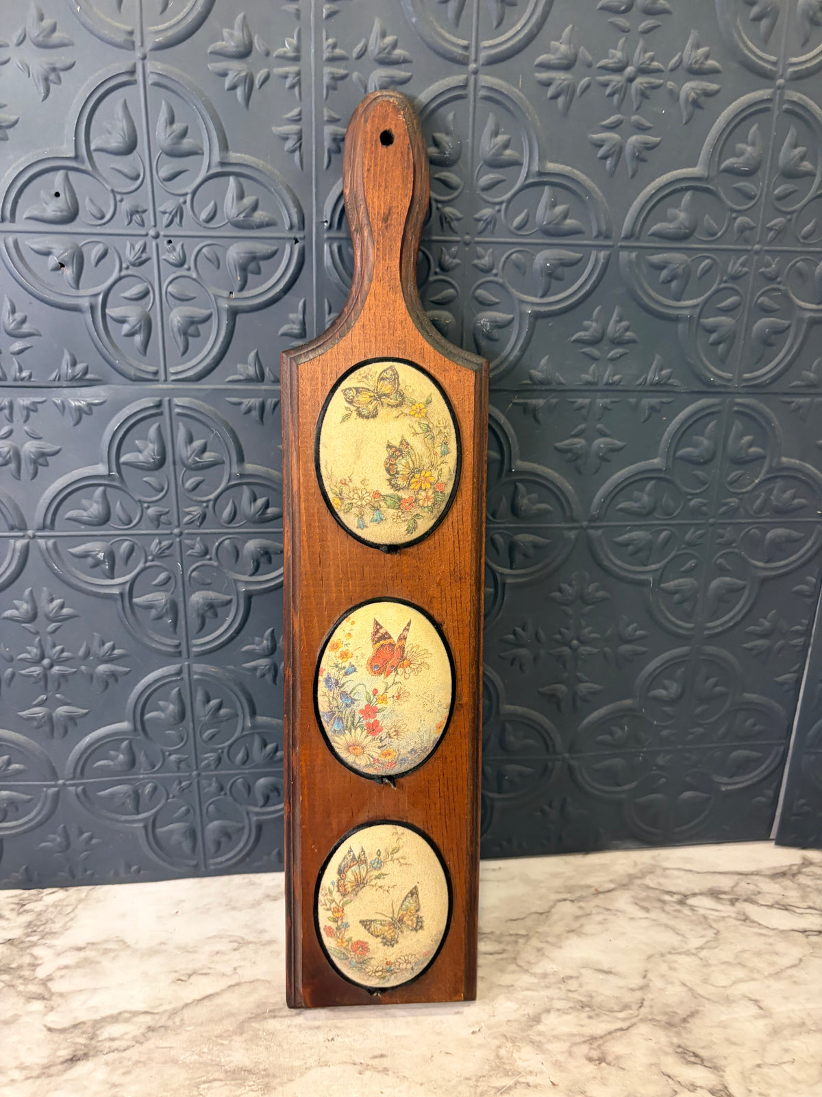 Three Oval Butterfly wood Plaque