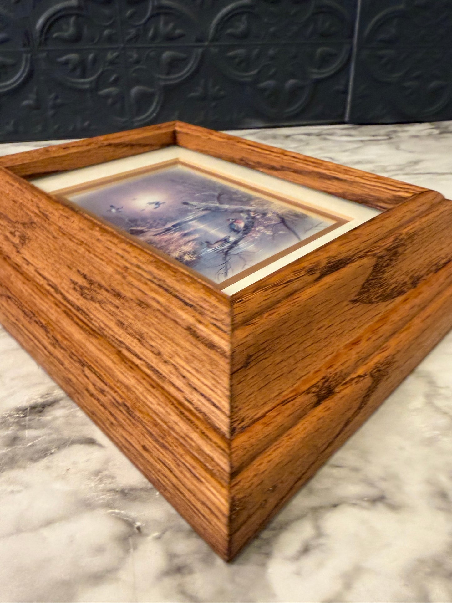 Orpinas Print Ducks in Wood Frame
