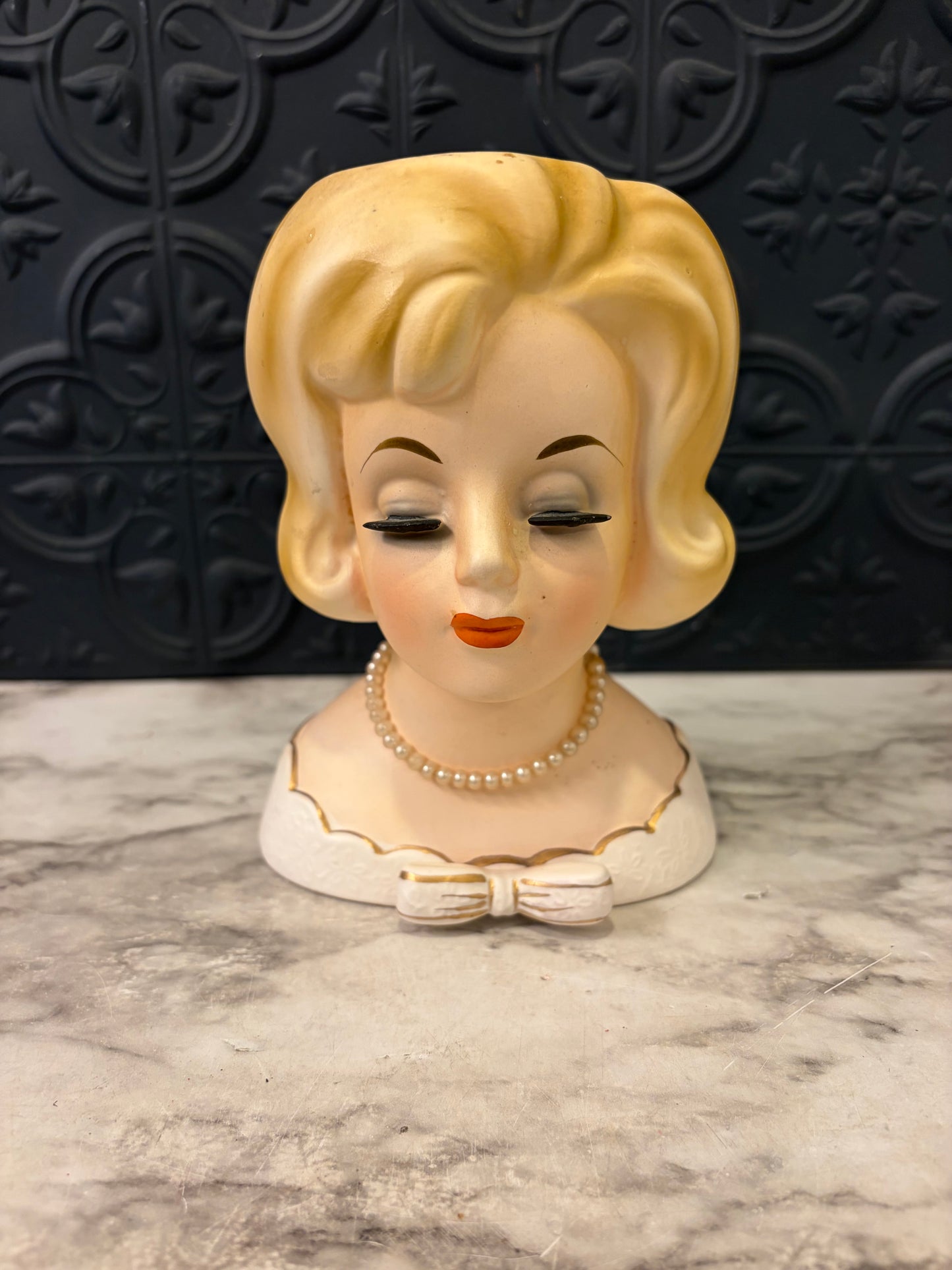 1962 National Pottery Lady Head  Vase