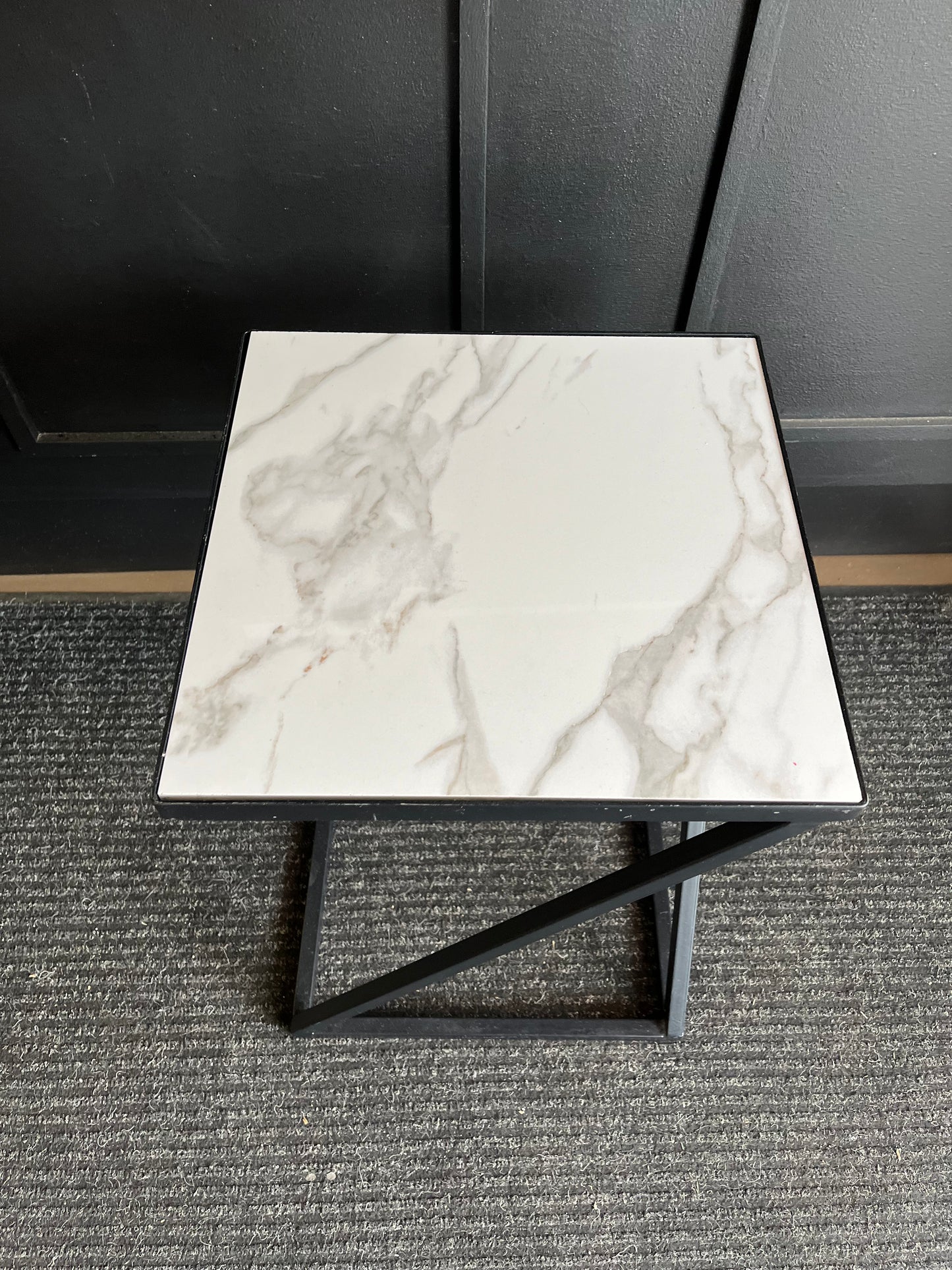 Small black and marble geo table