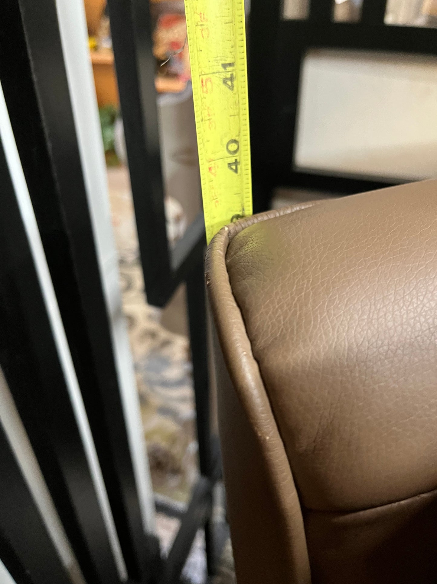 Brown Pleather Stressless with foot stool