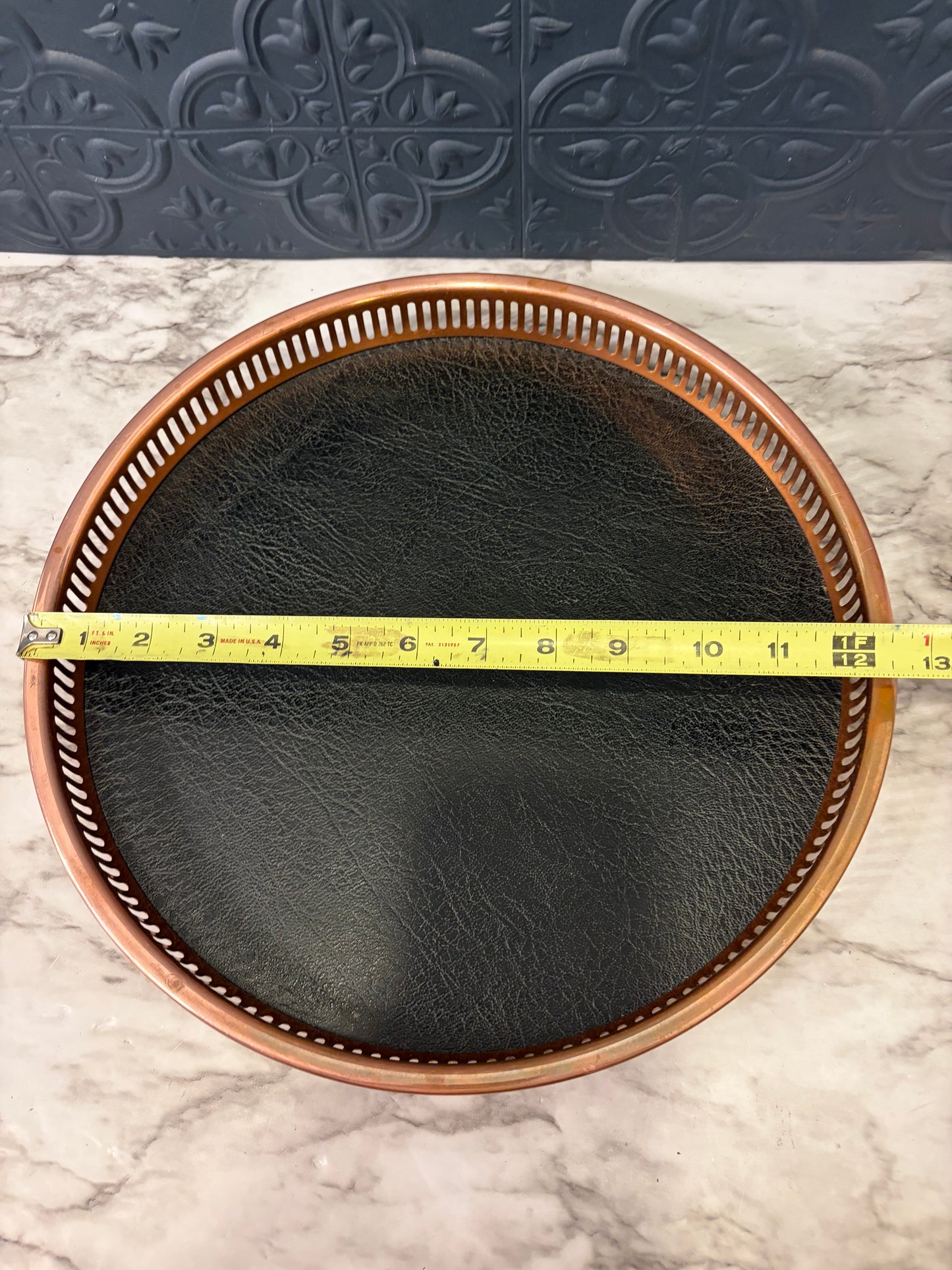 Vintage Coppercraft Guilt 13" Round Tray