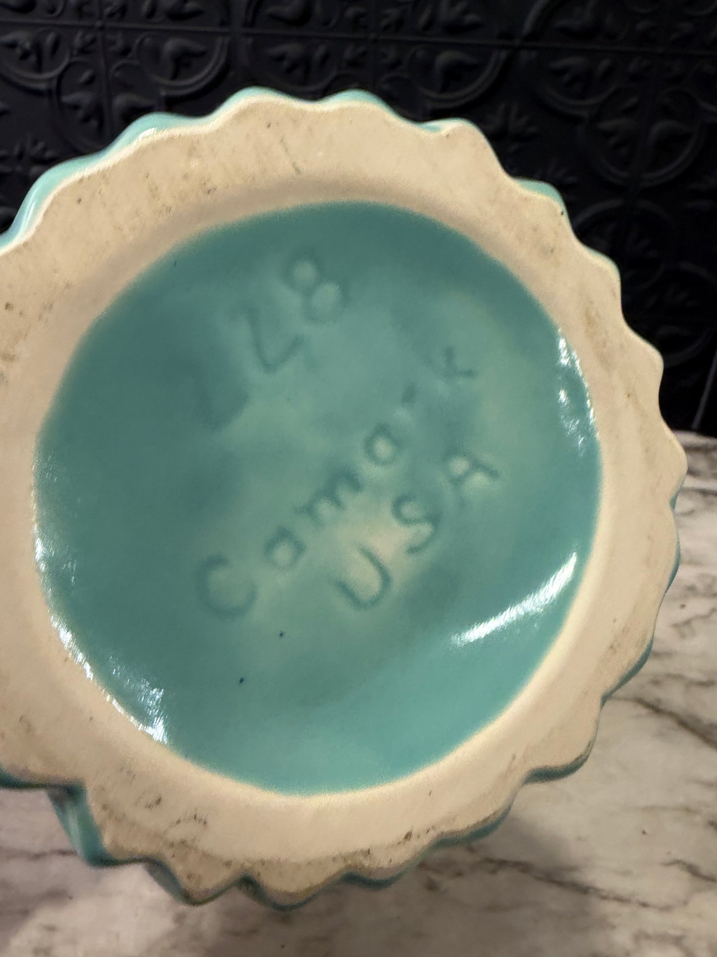Camark Pottery Teal Tulip Vase