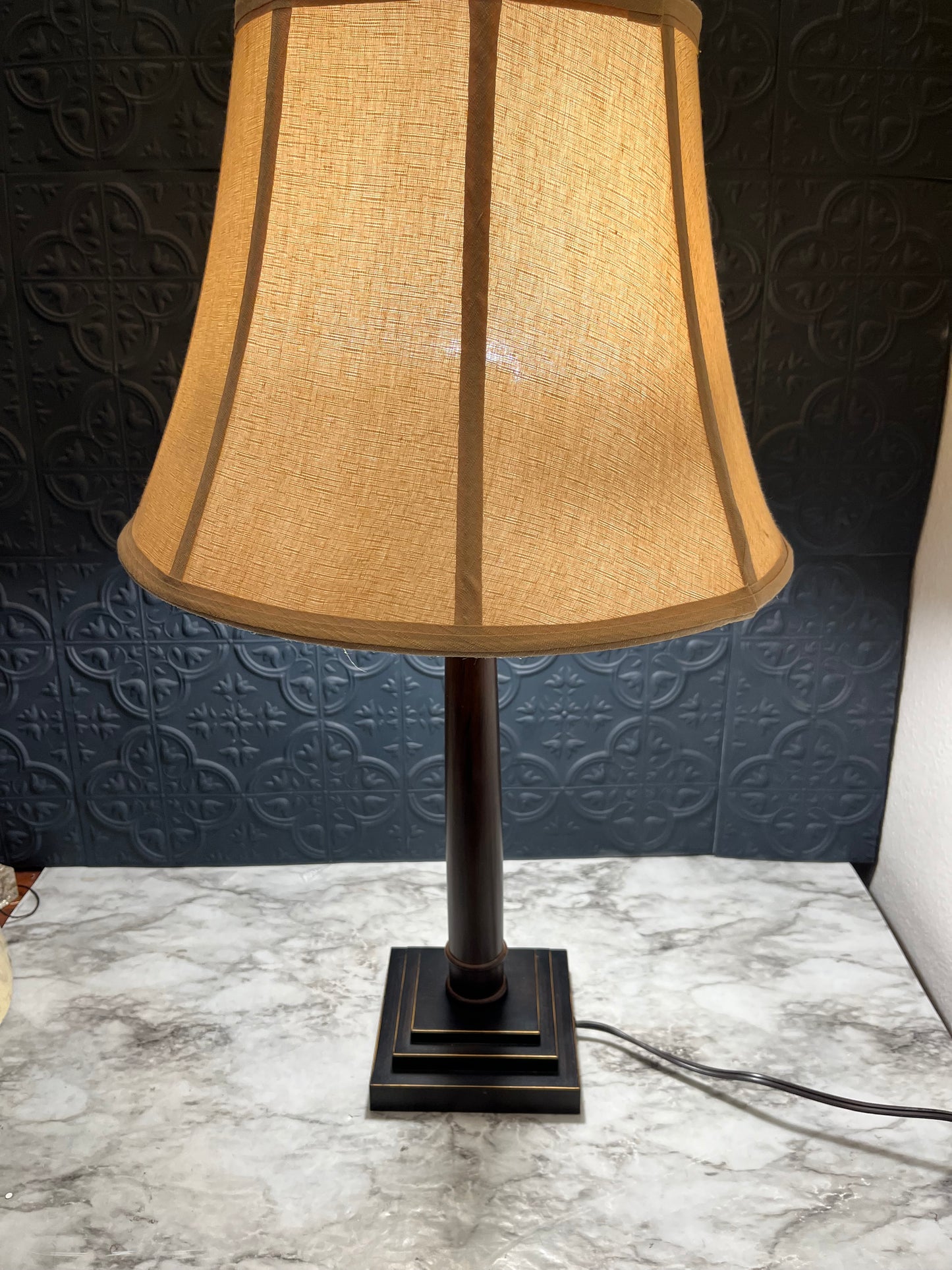 Tall Bronze Metal Lamp