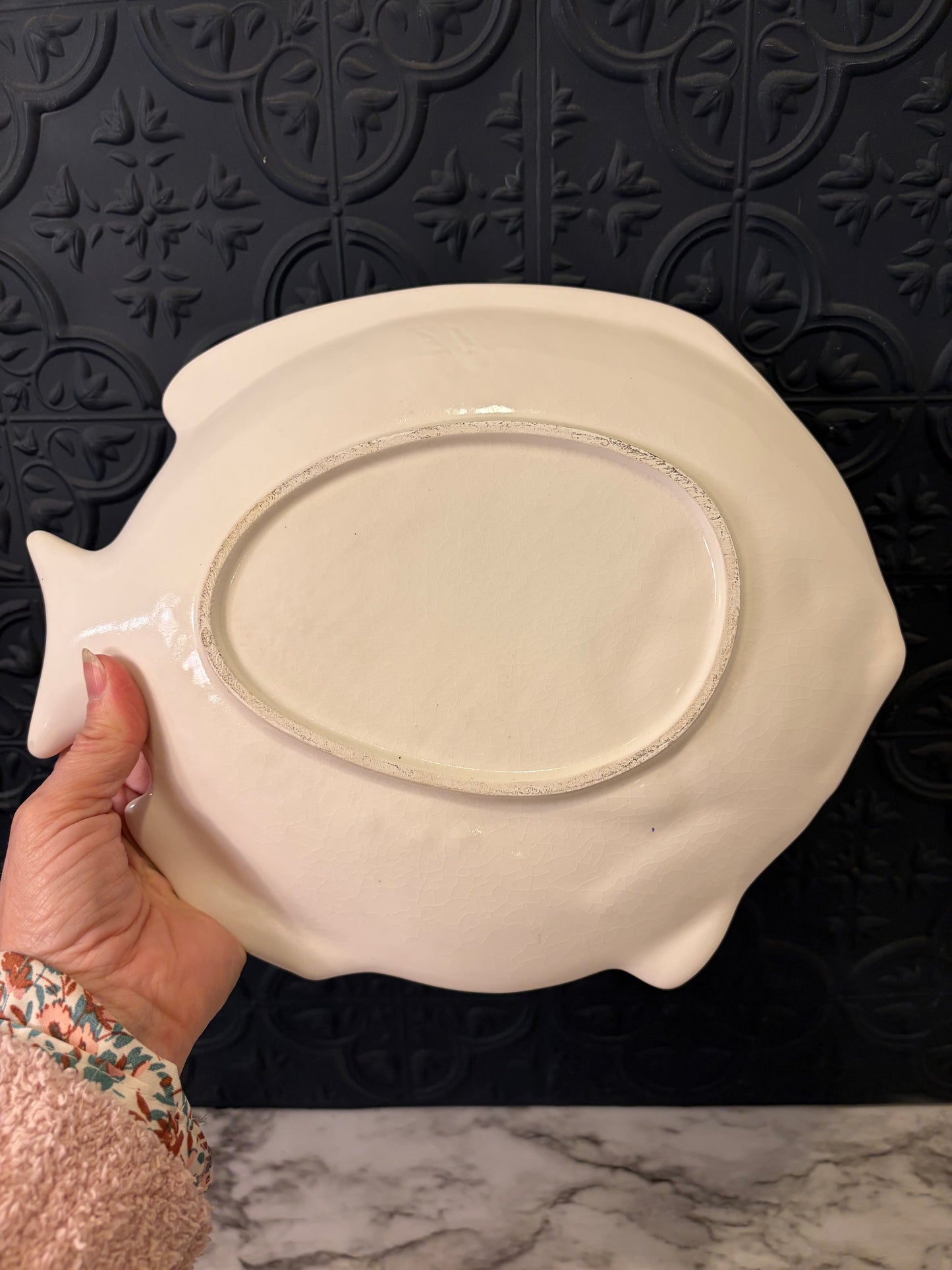 White Ceramic Fish Plate