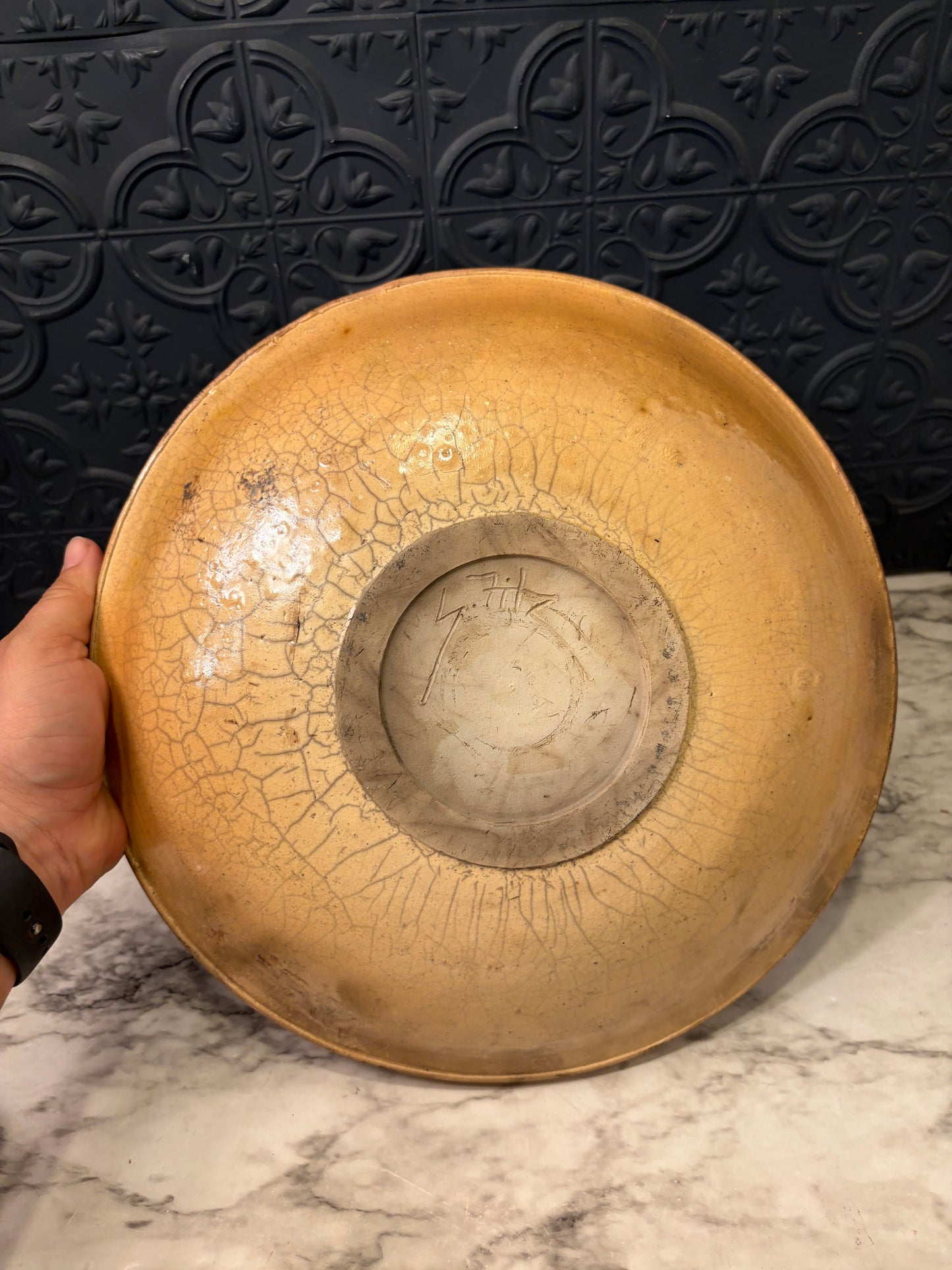 Orange Salt Glaze Pottery Bowl