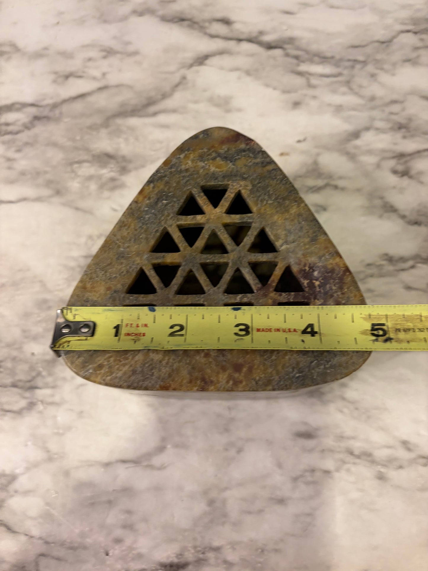 Triangle Soapstone Incense Box