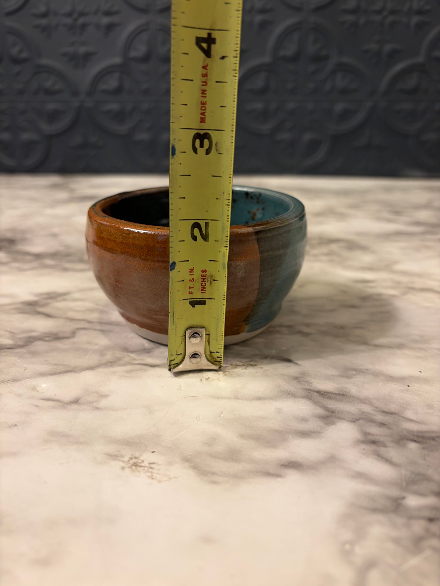 Blue/Brown/Orange Pottery Bowl