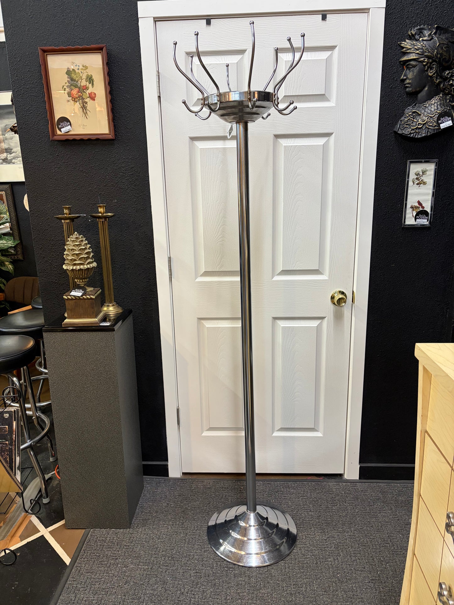 Vintage Art Deco Chrome Coat Rack