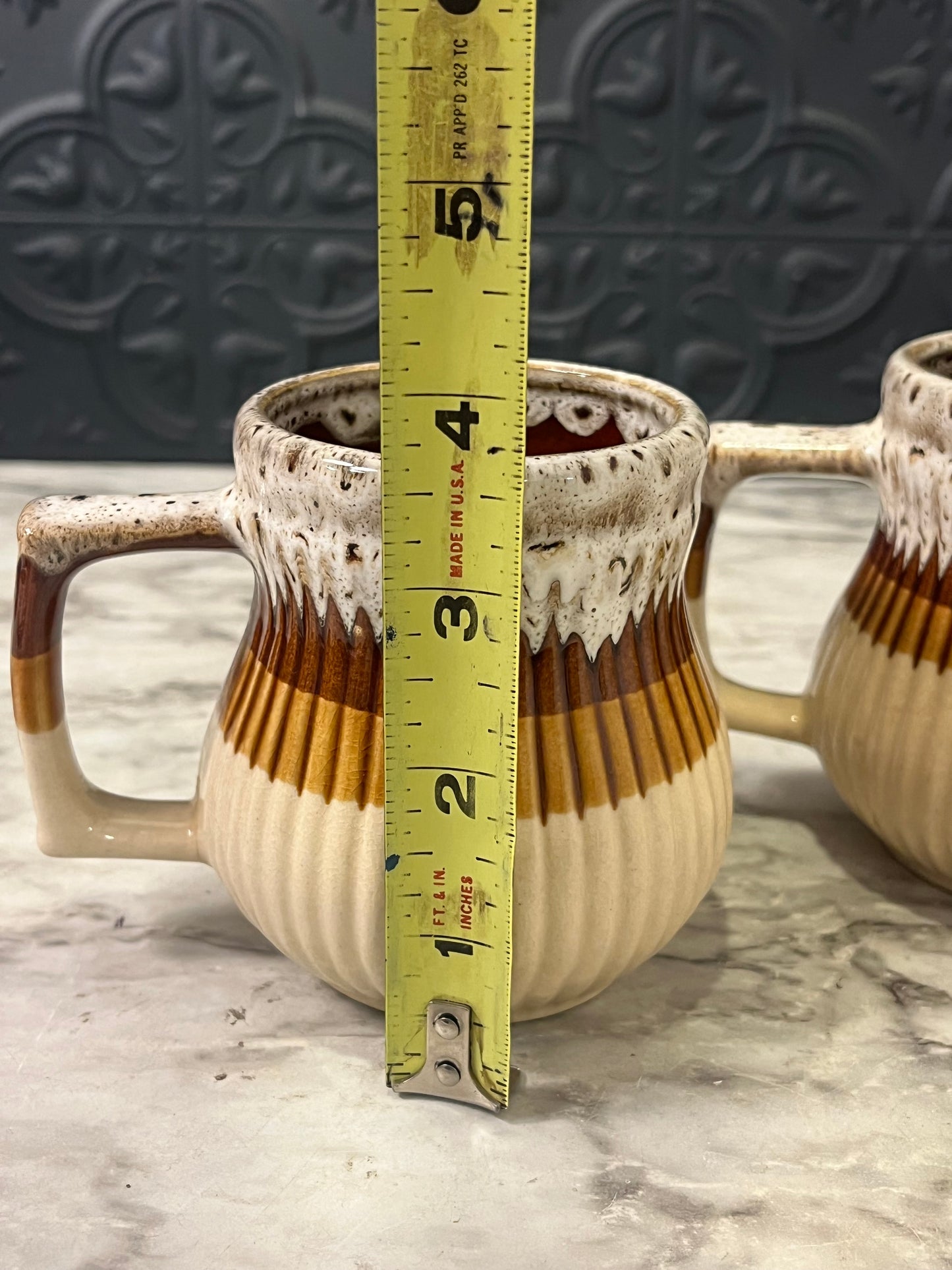 Tri Tone Ridged Mug set of 2