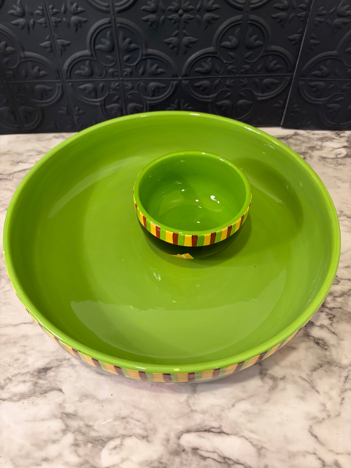 Crate and Barrel Chips and Dip Bowl