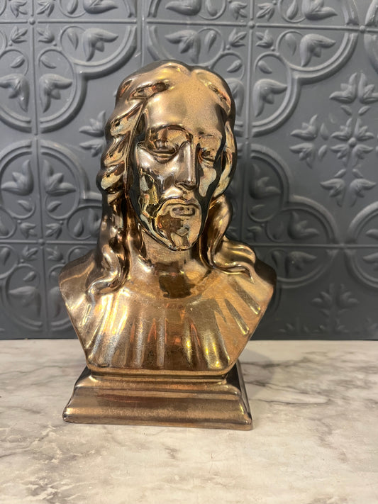 Vintage Bronze Iridescent Bust of Jesus