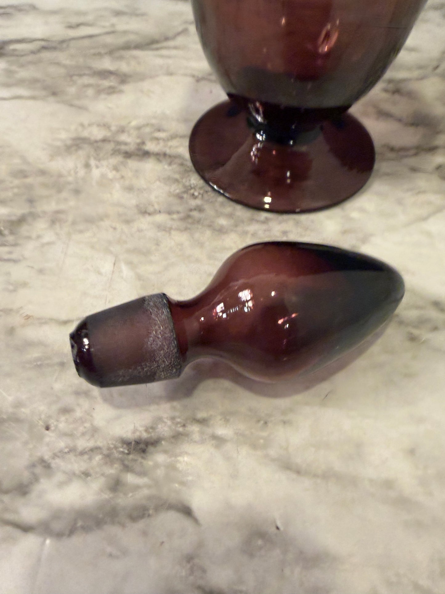 Amethyst Purple Blown Glass Decanter