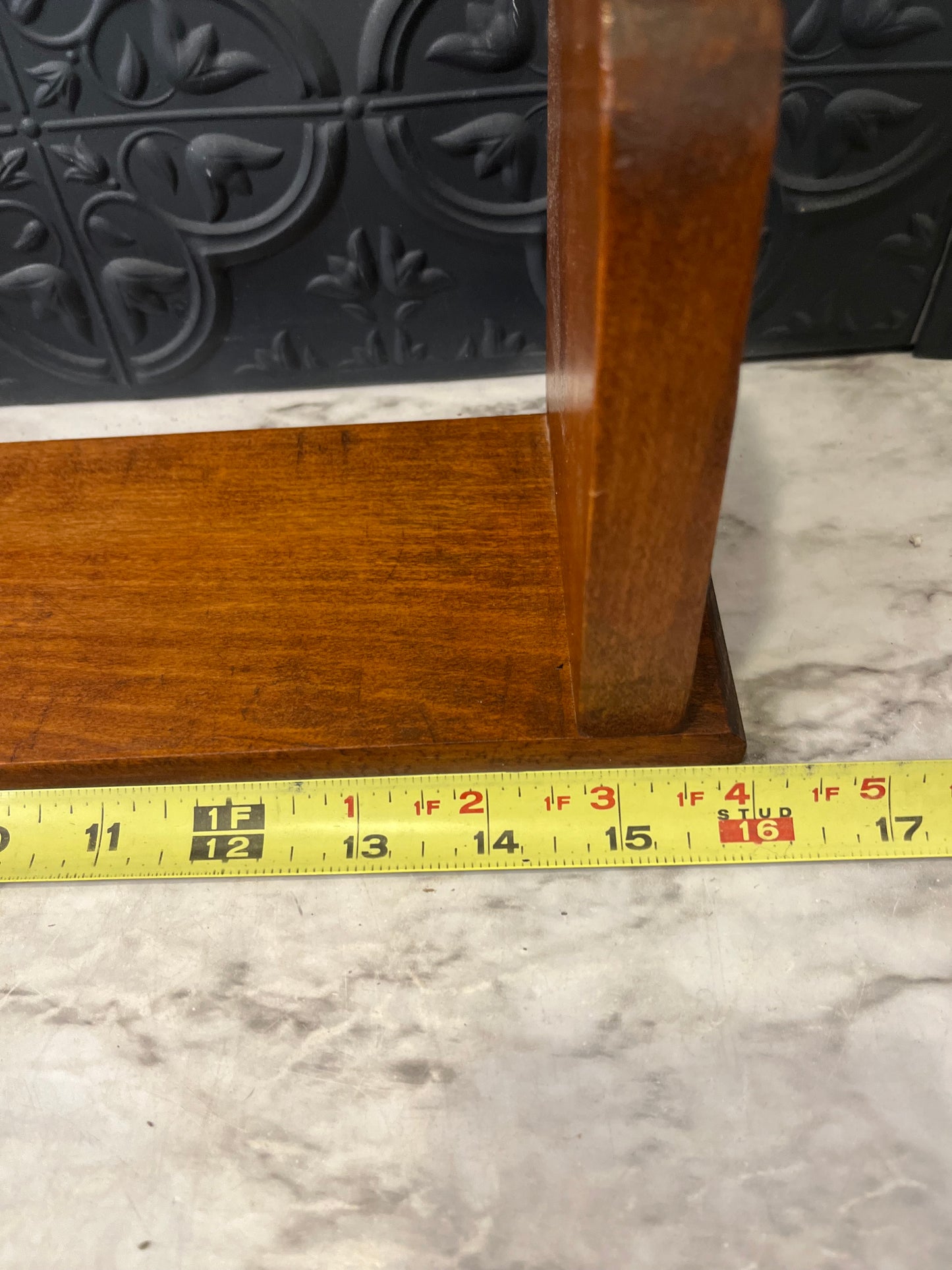 Vintage Hand Carved Wood Book Rack