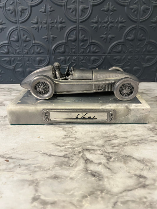 Michael Ricker Pewter Race Car Scuplture