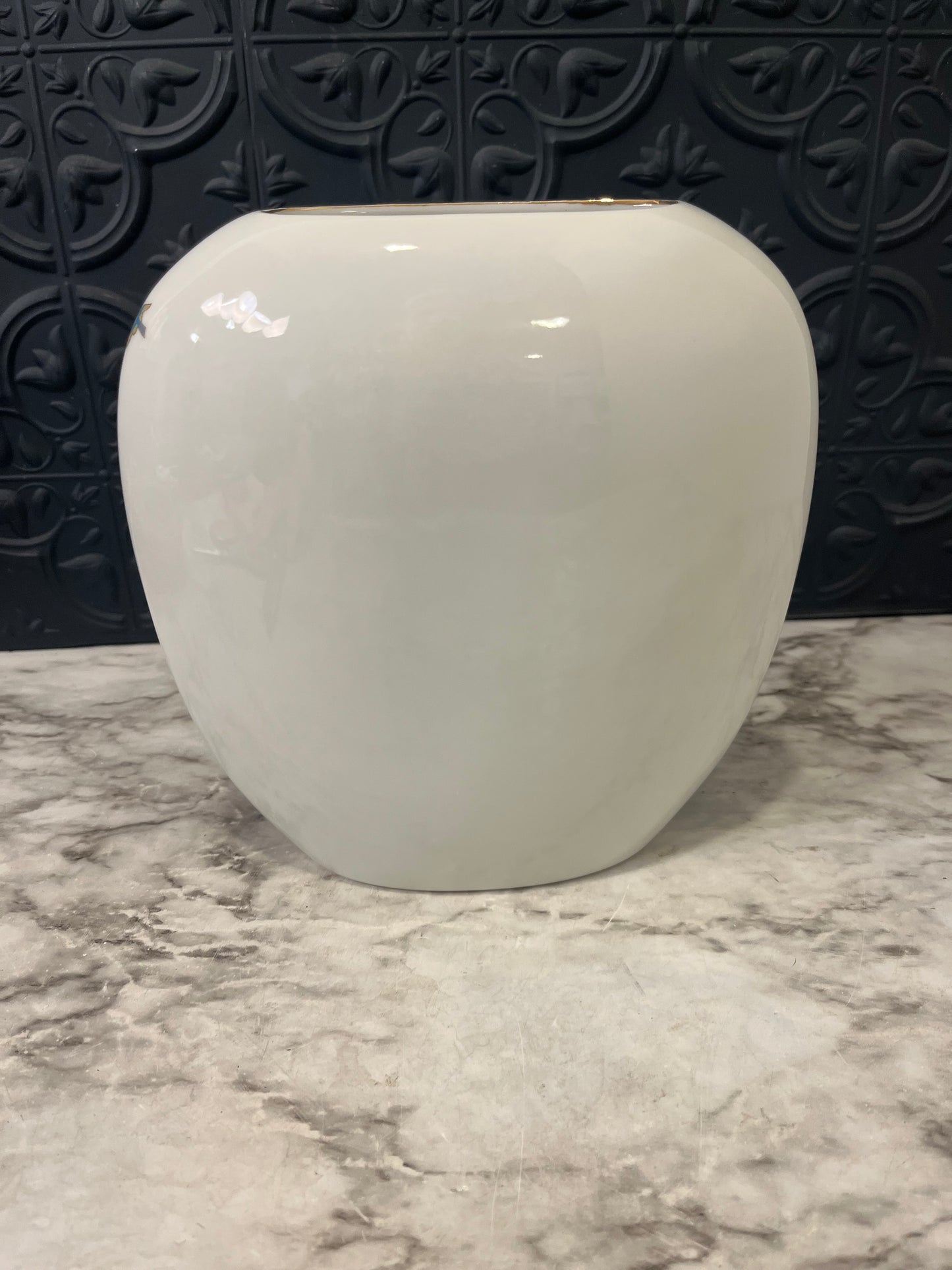Japanese Ceramic Vase with bamboo and ducks