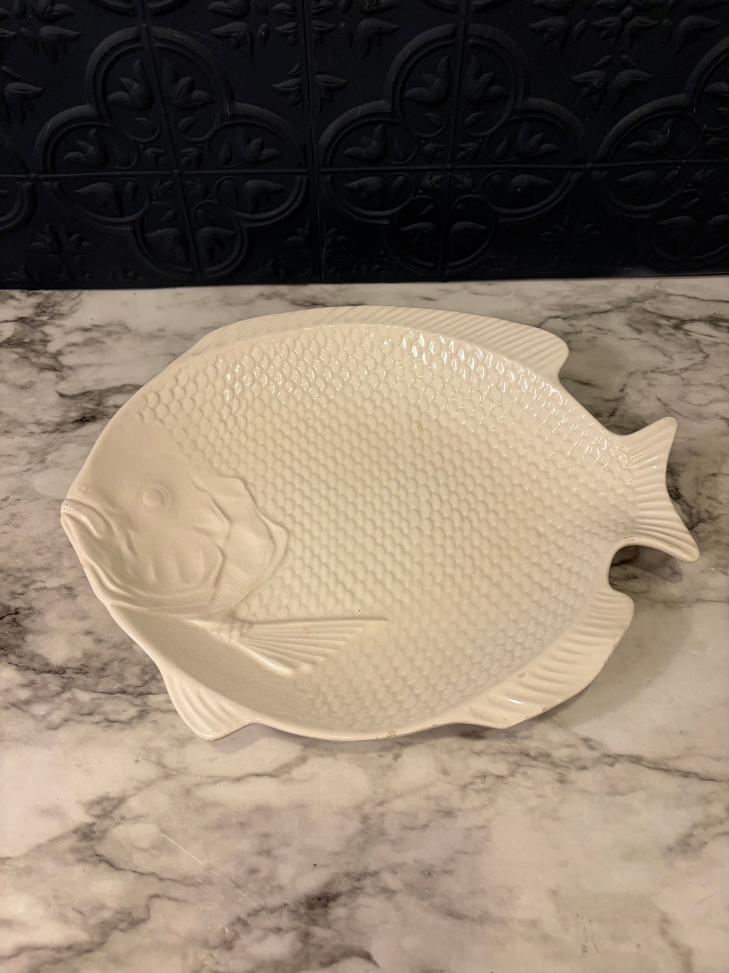 White Ceramic Fish Plate