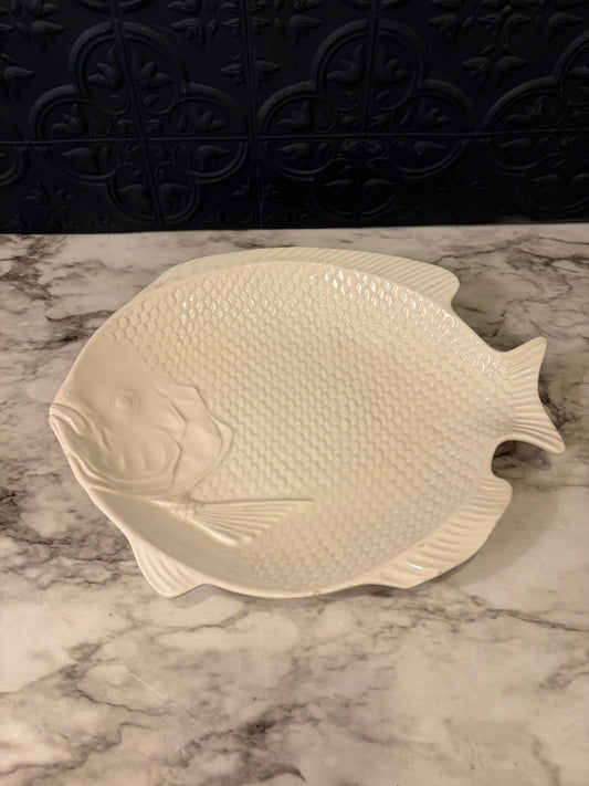 White Ceramic Fish Plate