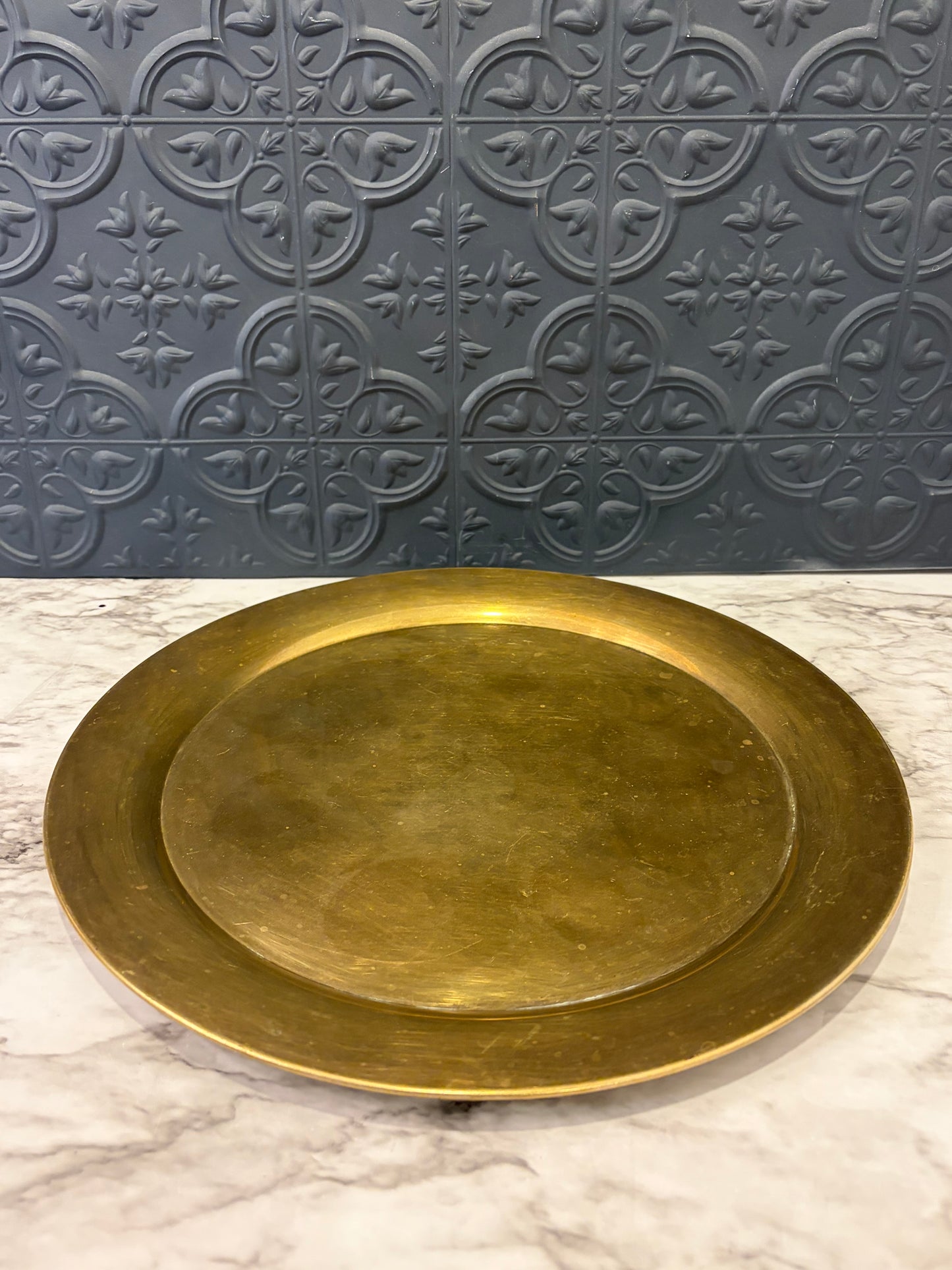 13" Round Brass Platter