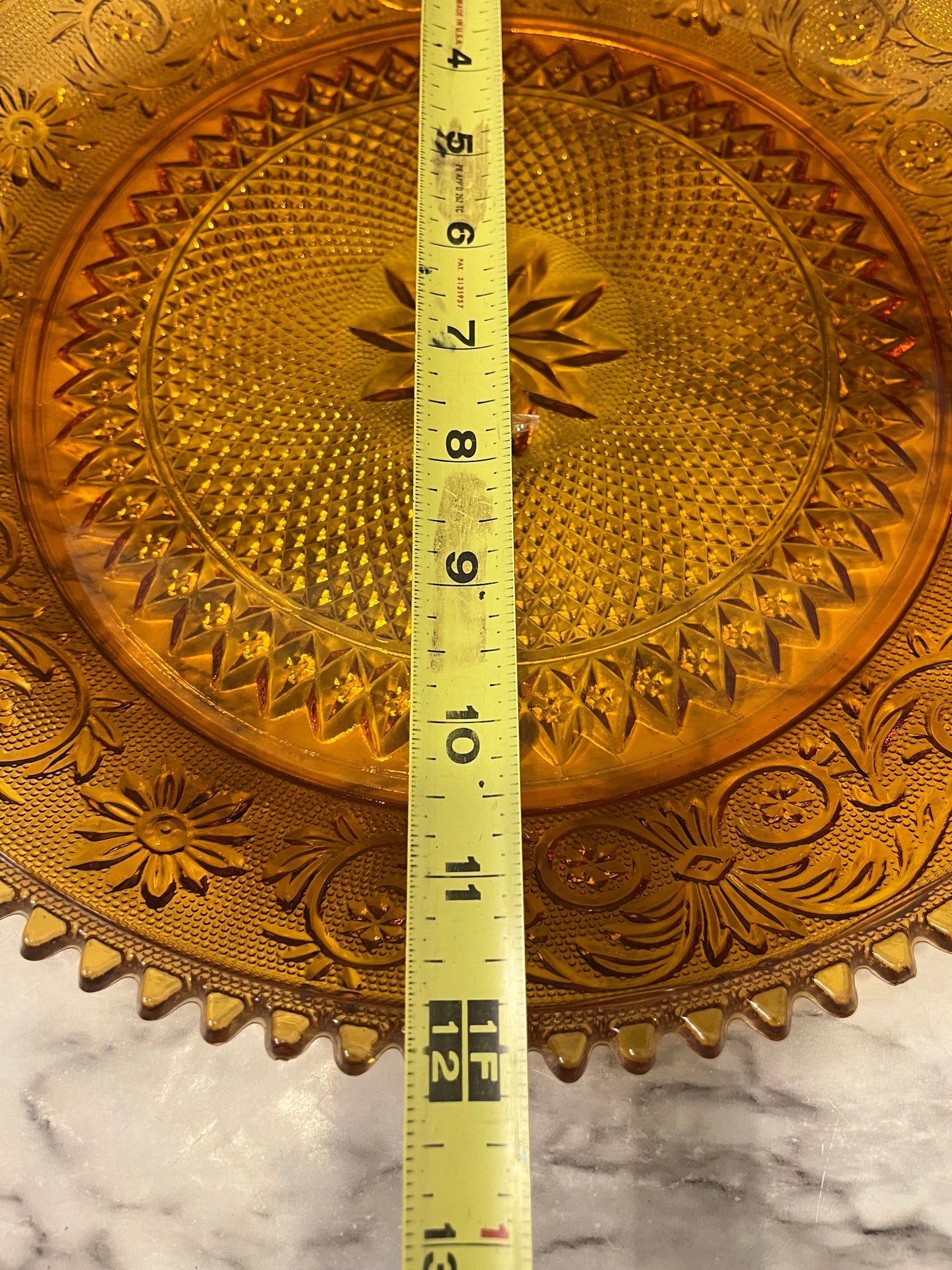 Amber Indiana Glass Tiara Platter