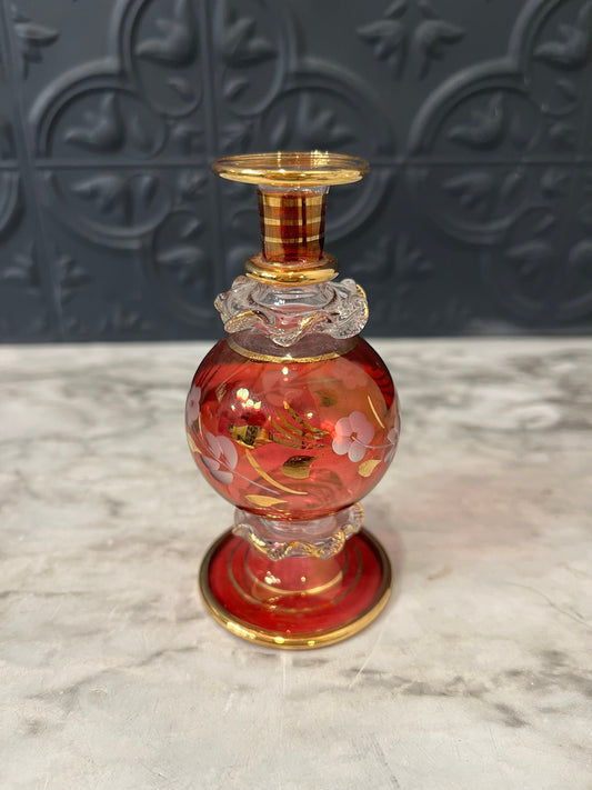 Pink Glass Perfume Bottle -No Stopper