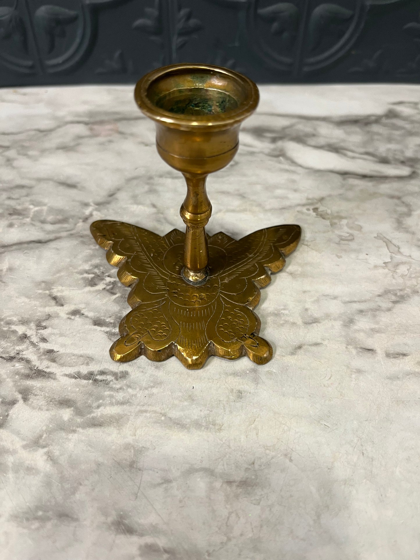 Brass Butterfly Candle Holder