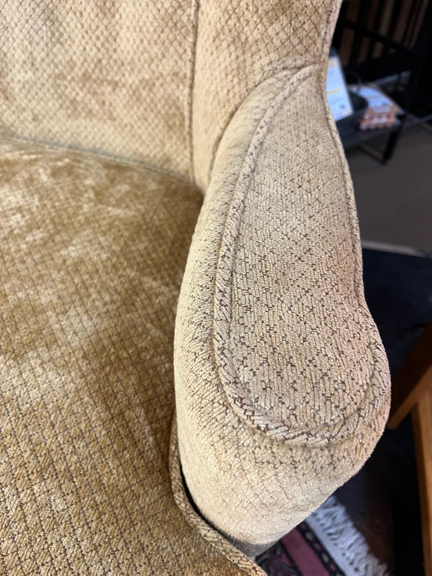 Gold High Back Arm Chair