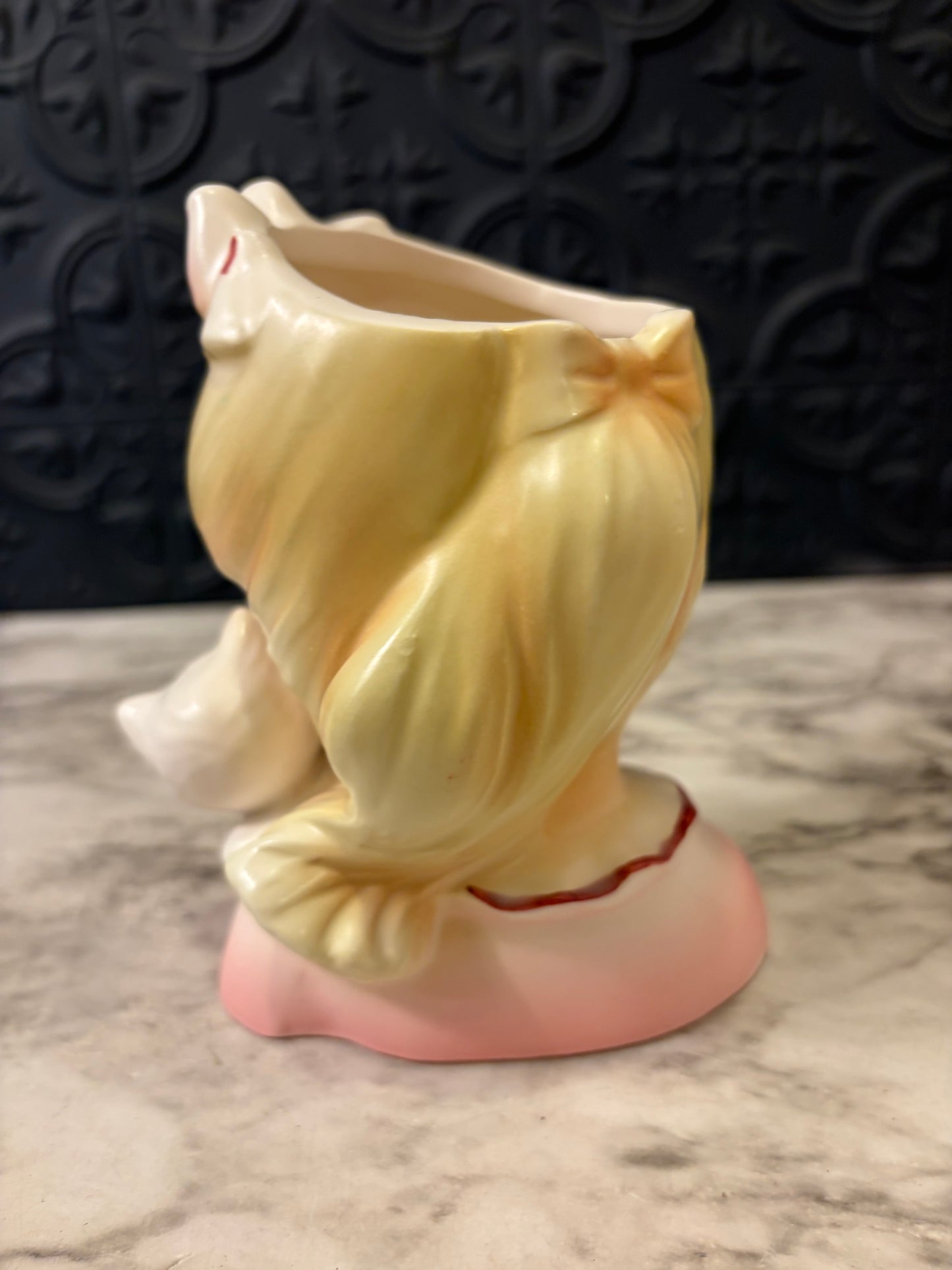 Enesco Little Girl with Cat Vase Planter