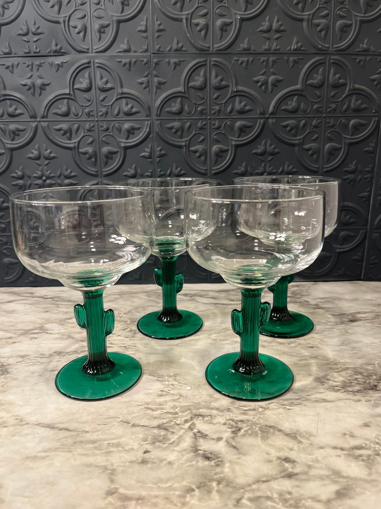 Set of 4 Cactus Stem Margarita Glasses