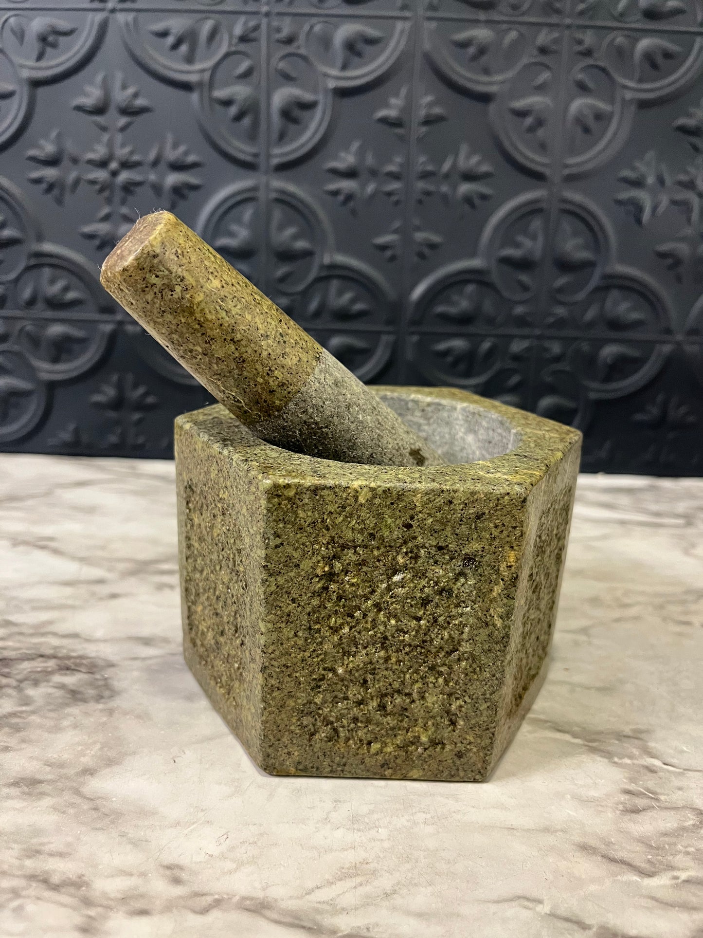 Green Stone Mortar and Pestle
