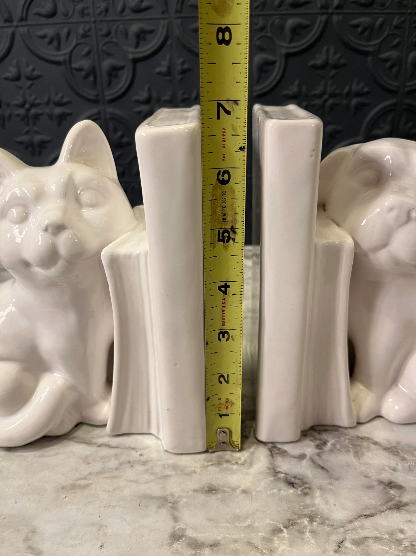 Vintage Dog and Cat Ceramic Bookends