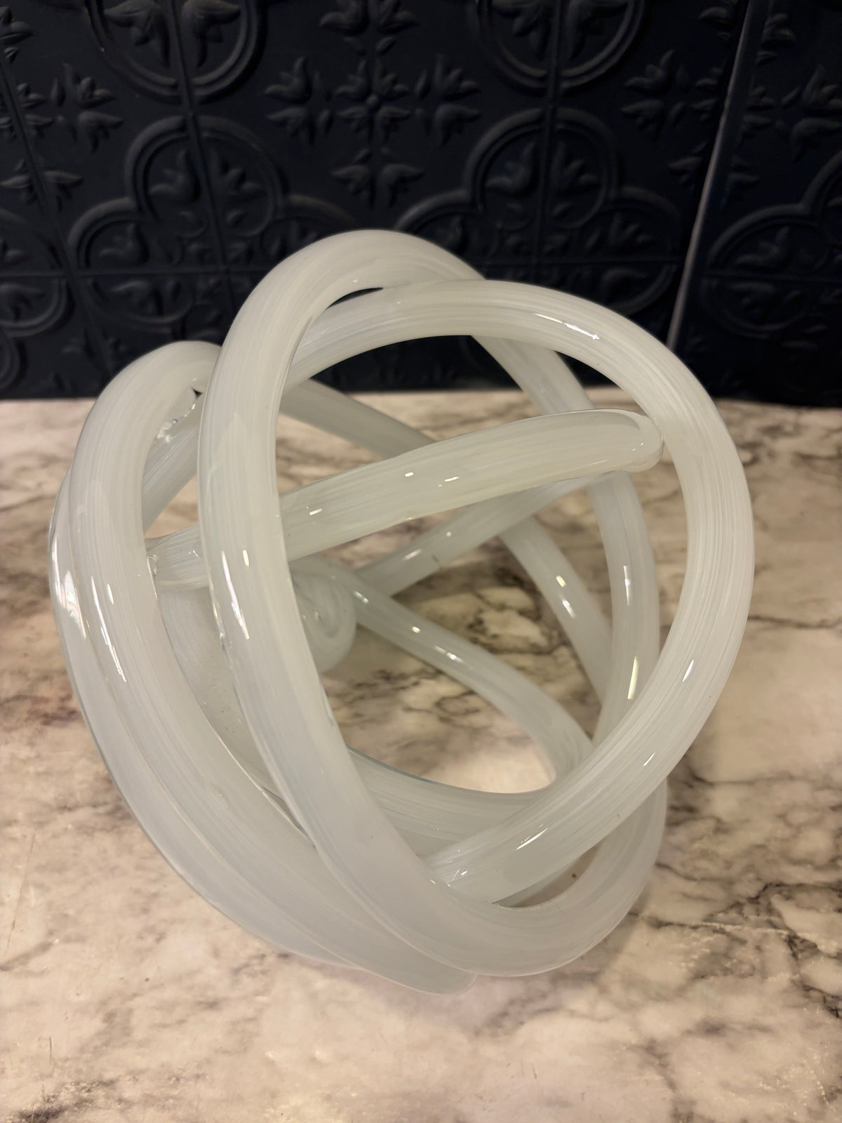 8" White Glass Knot