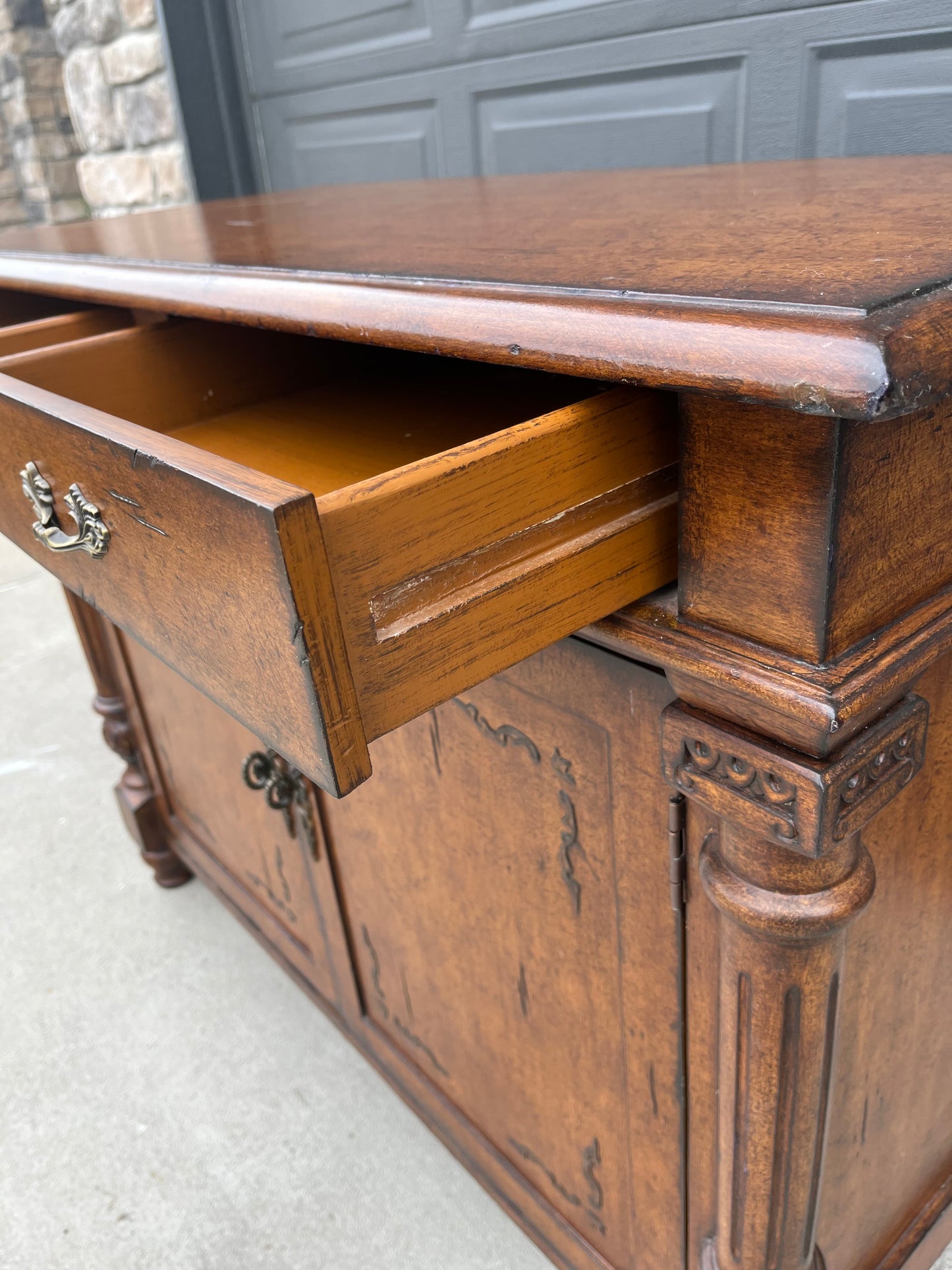 Buffet Console with Textured Finish