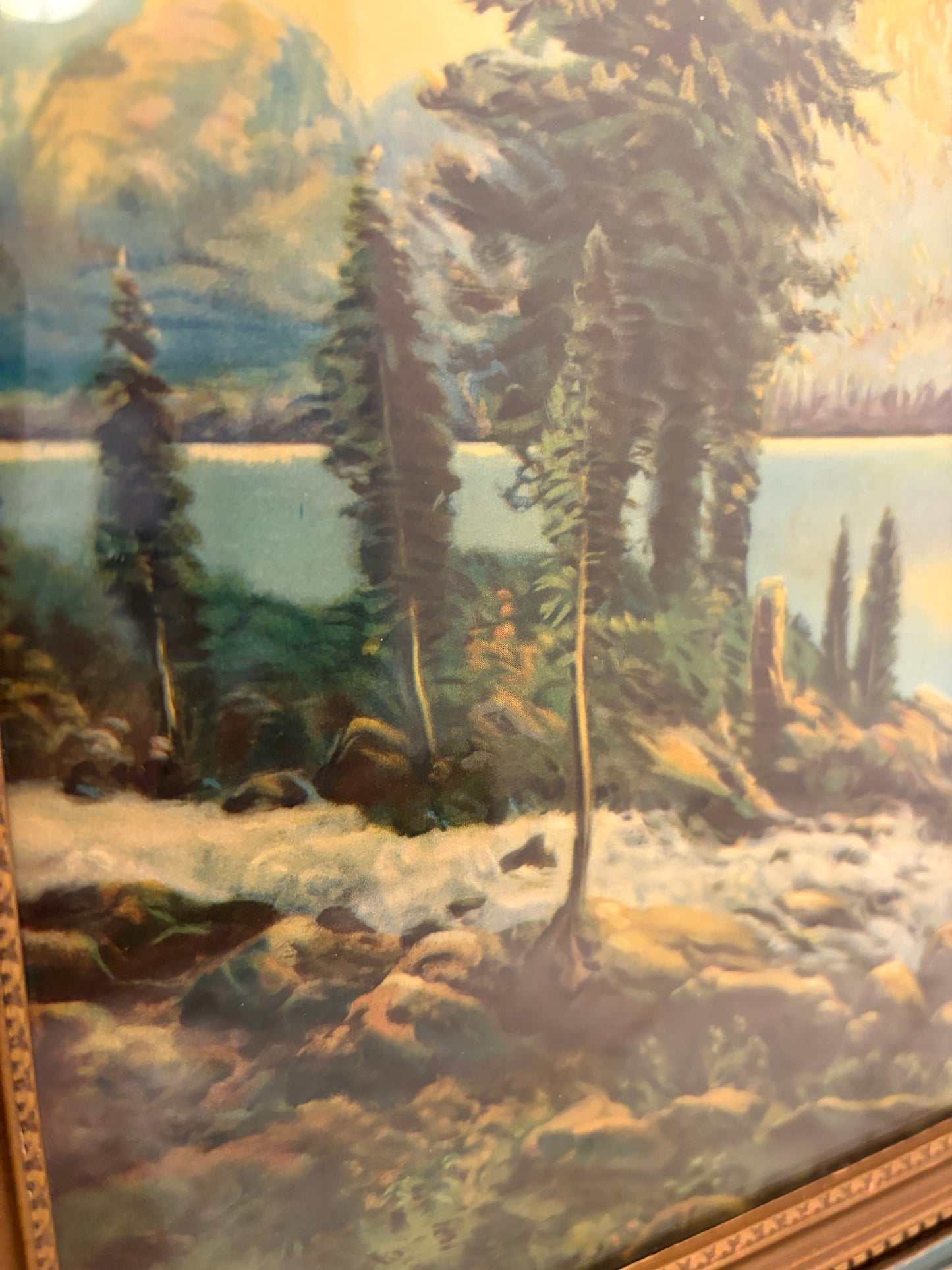 A Mountian Paradise Litograph Framed