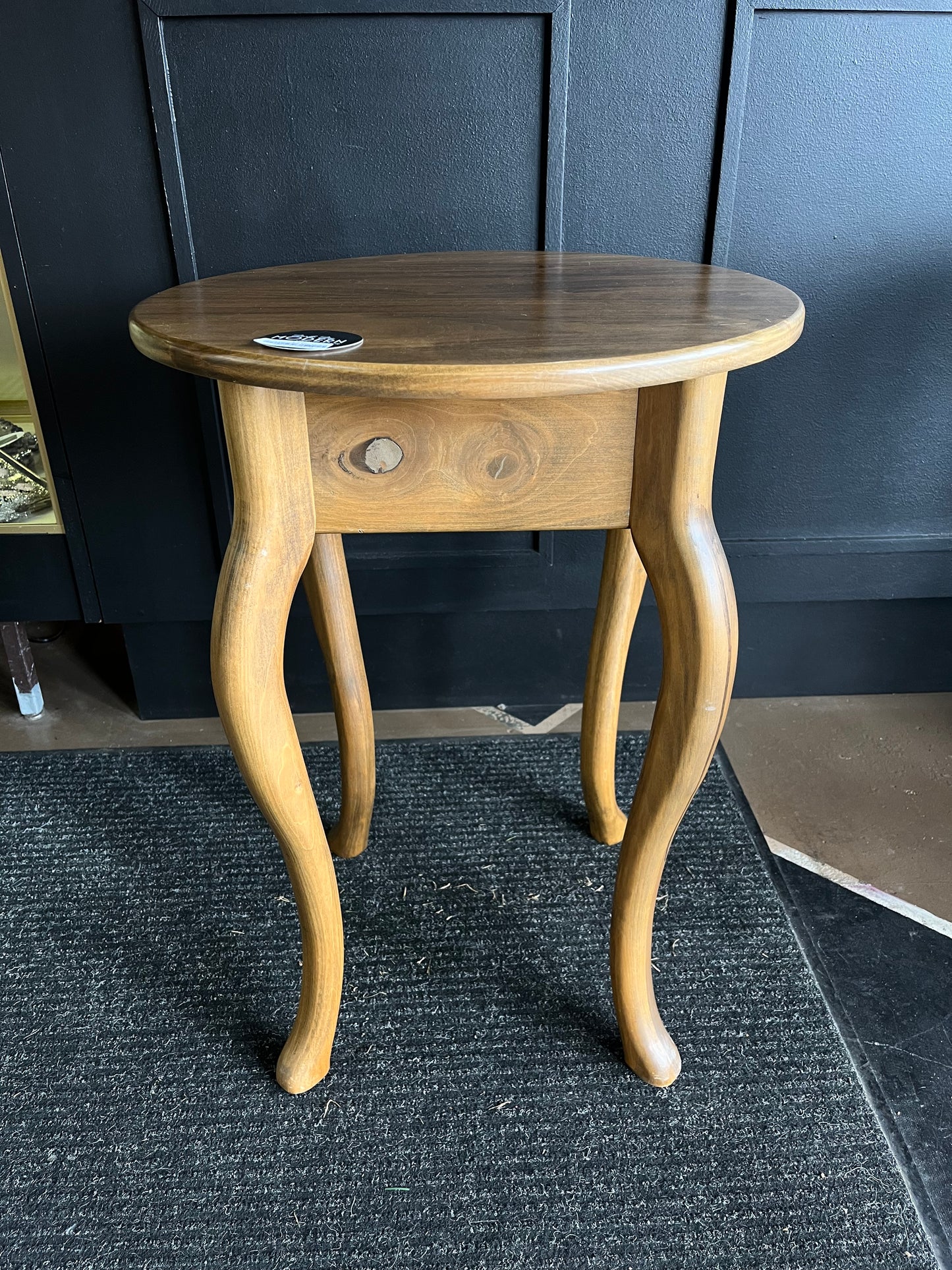 Round Wood Side Table Medium Tone
