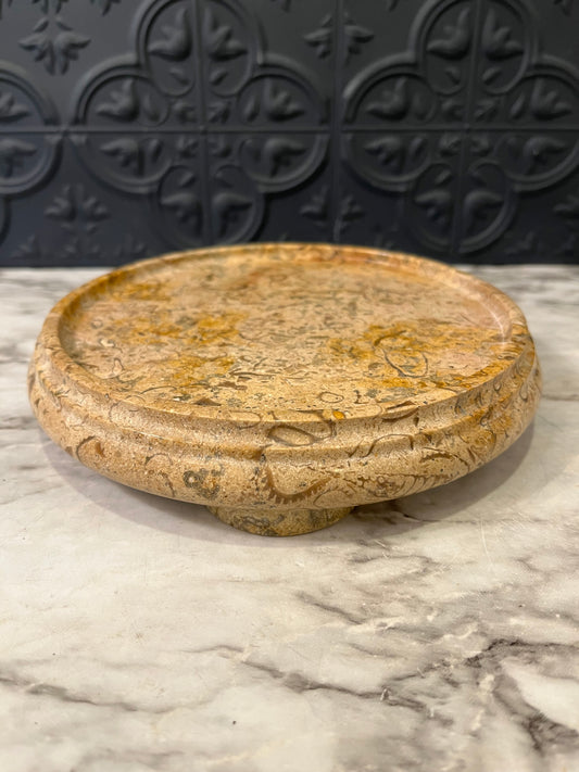 Fossilized Stone Footed Plant Stand