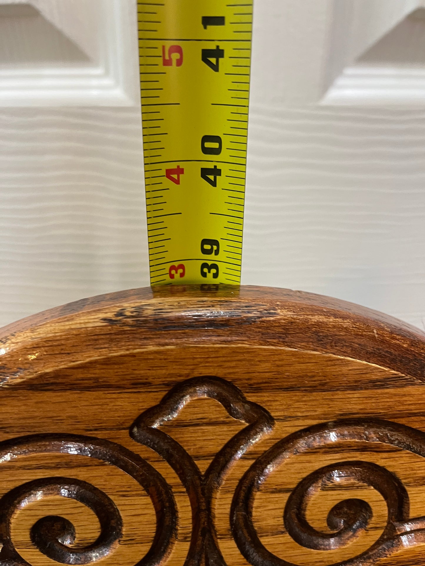 Antique Oak Chair with Floral Seat