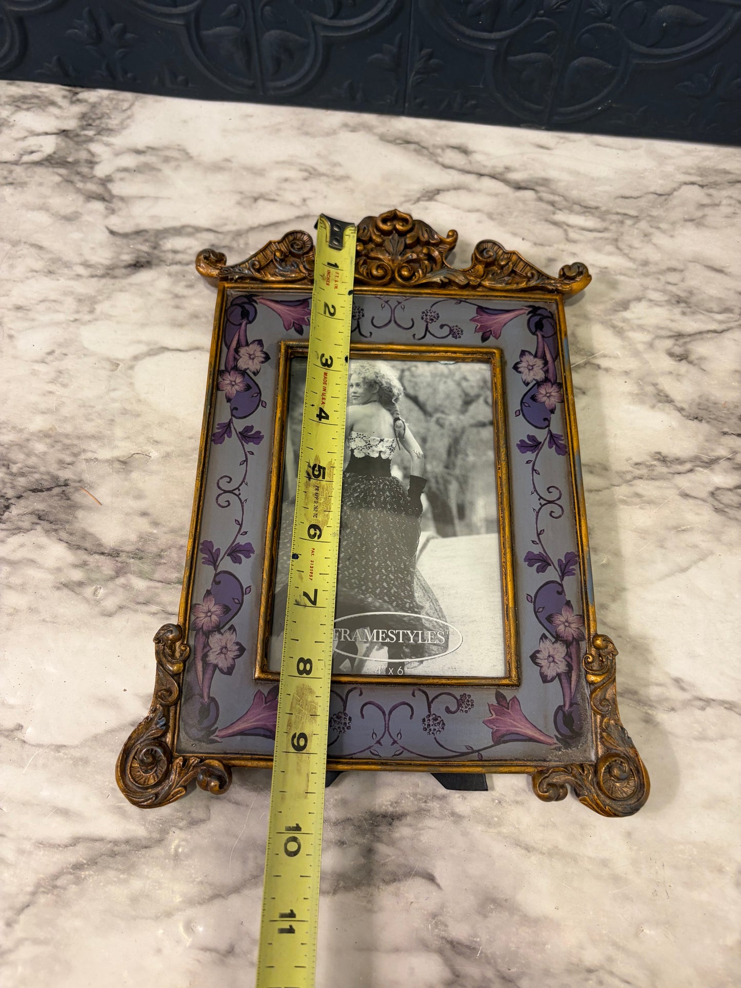Purple and Gold Ornate Picture Frame