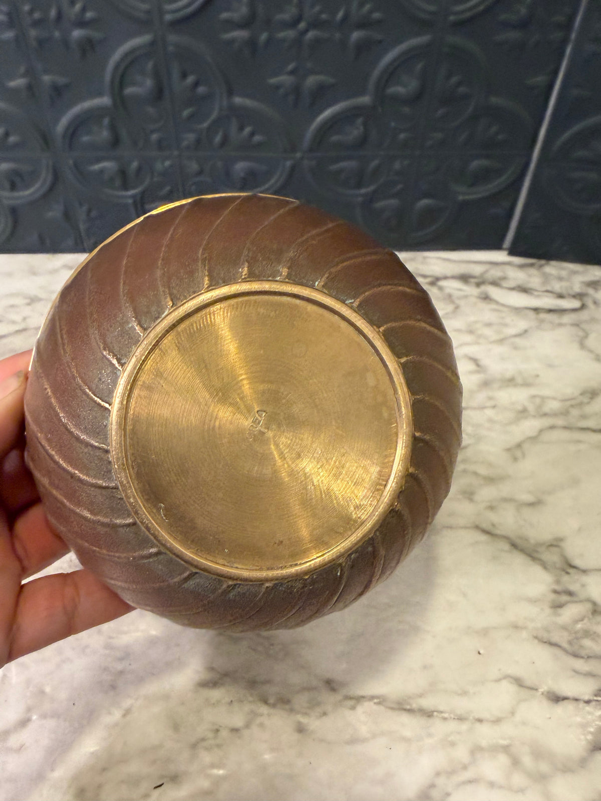 Brass and Brown Bowl
