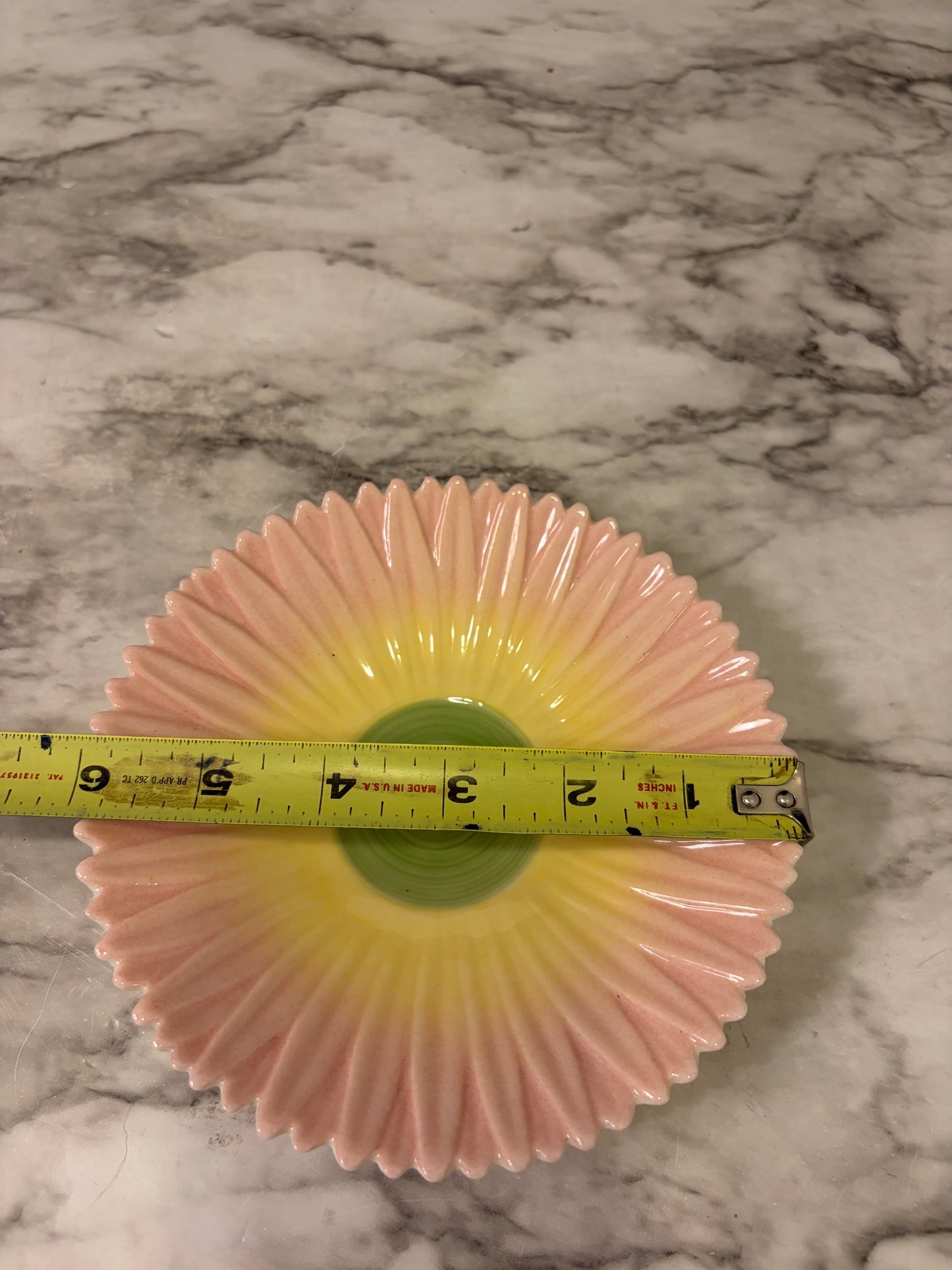 Pink and Yellow Flower Plate