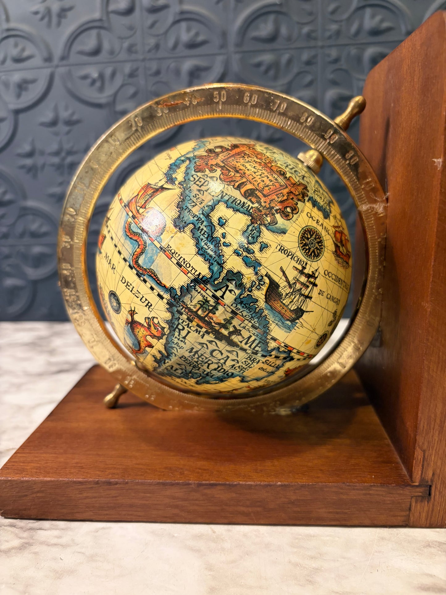 Set of Globe Bookends from Japan